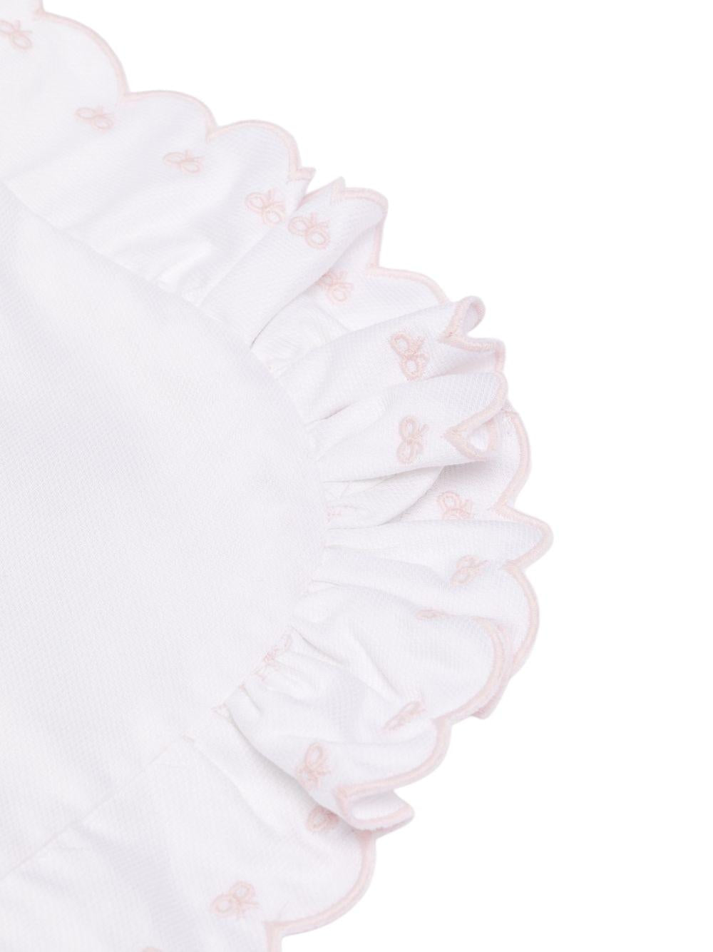 Coperta per neonata La Stupenderia bianca con bordo smerlato 2TBCO50 P01PIN LA STUPENDERIA KIDS