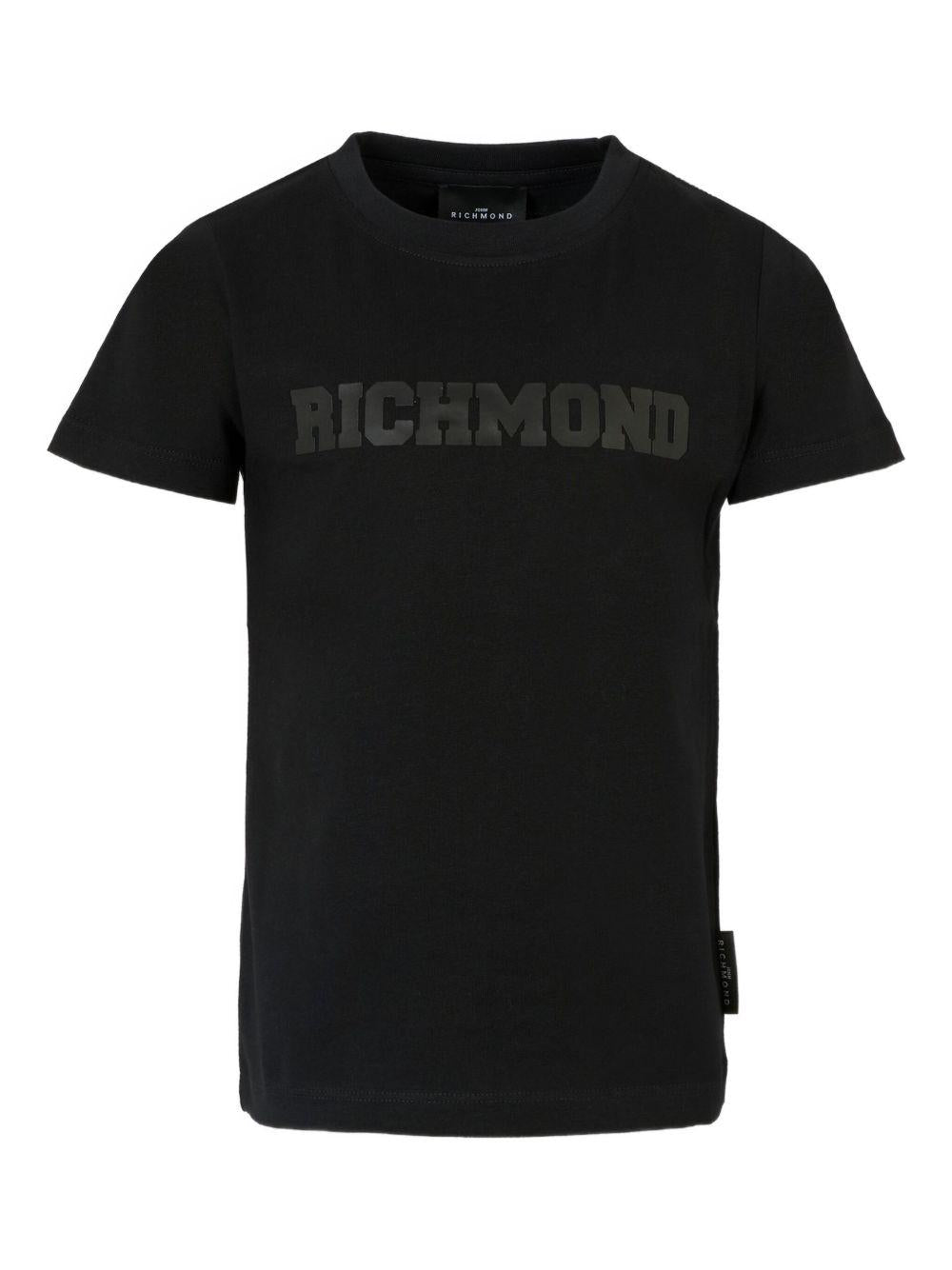 T-shirt per bambino John Richmond Junior nero con stampa logo RBA25115TS BLACK JOHN RICHMOND JUNIOR