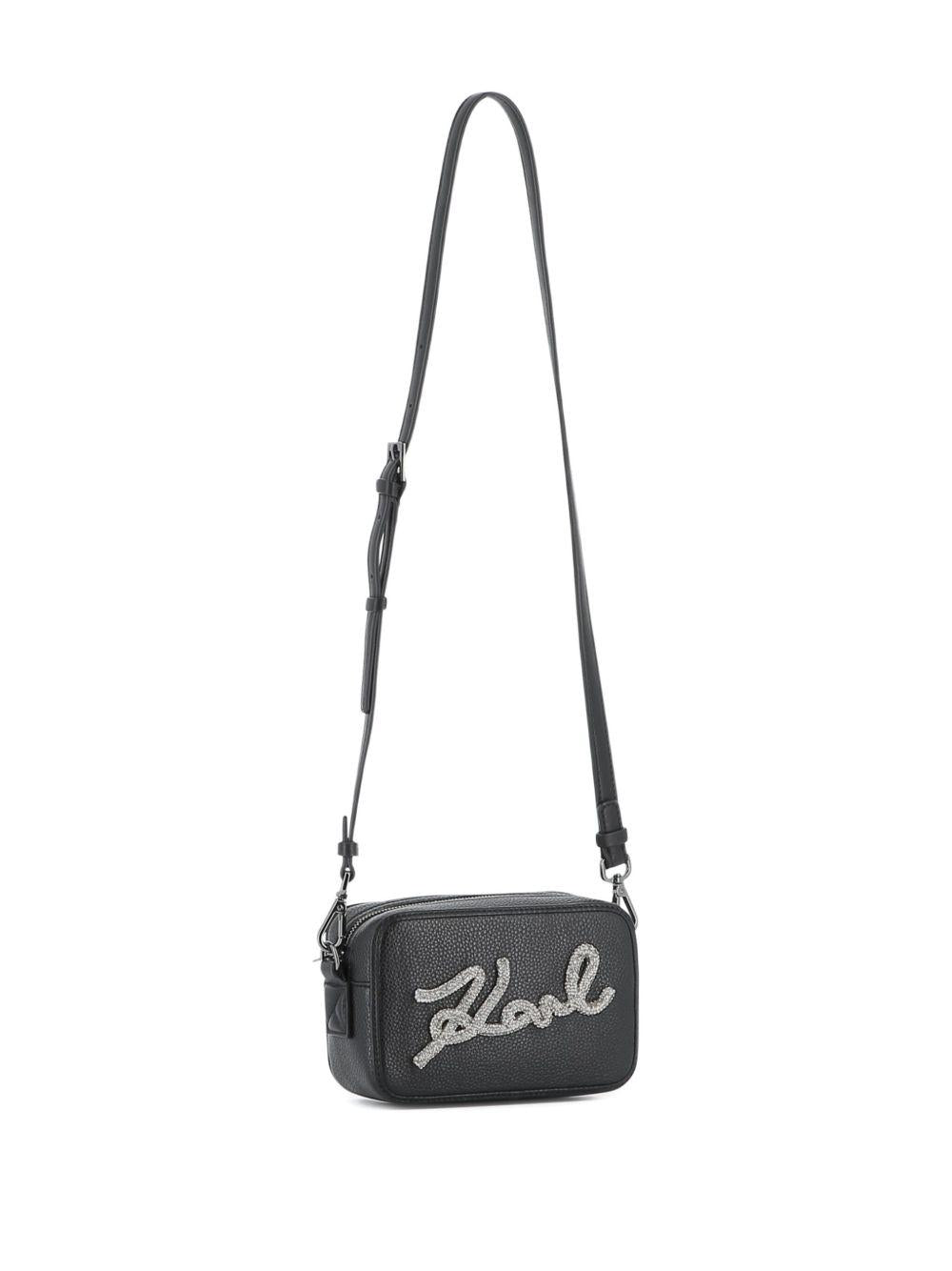 Borsa a spalla per bambina Karl Lagerfeld Kids nera con strass Z31022 09B KARL LAGERFELD KIDS