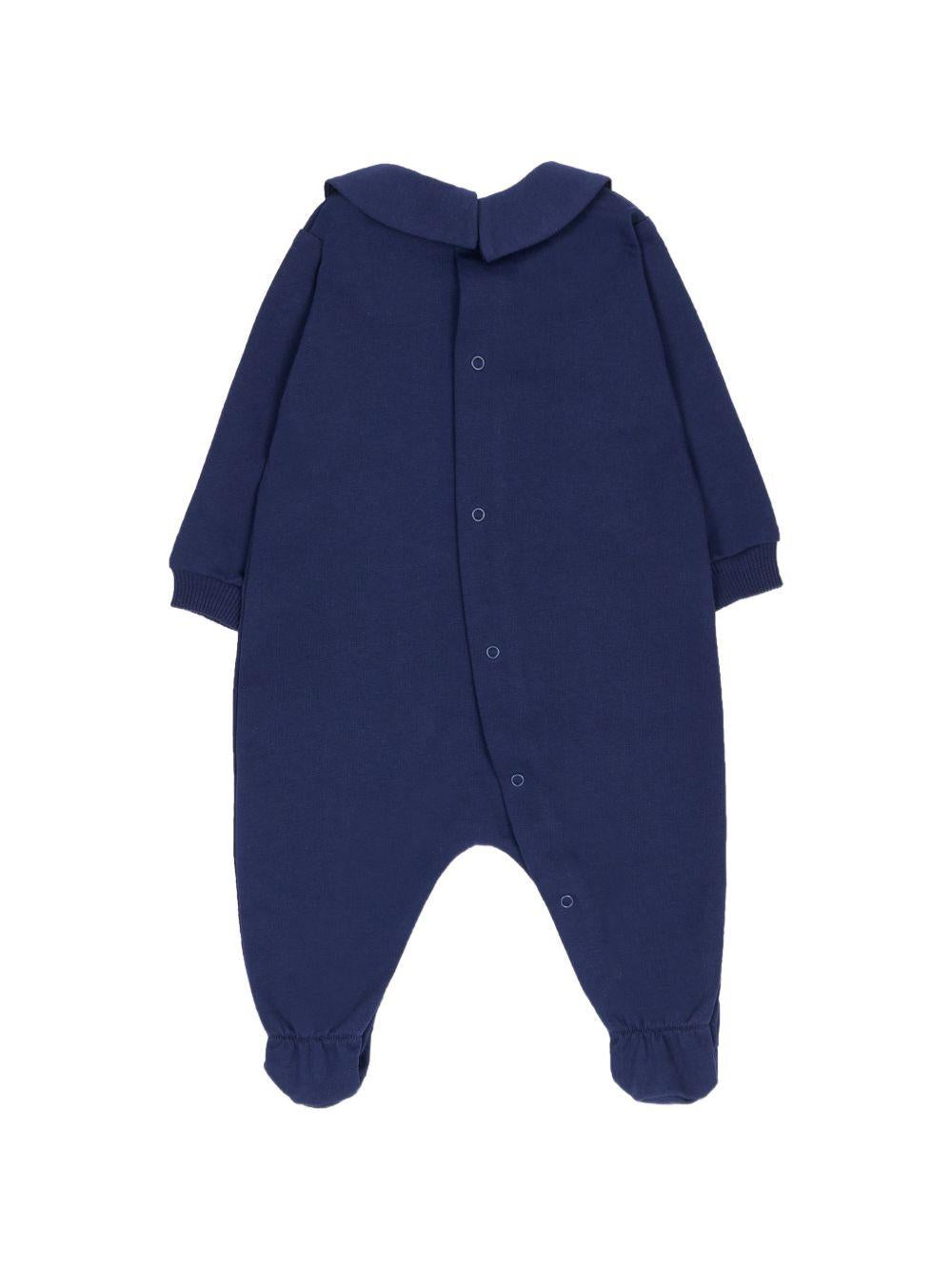 Tutina per neonato Moschino Kids blu con stampa Teddy Bear MUY098LCA19 40016 MOSCHINO KIDS