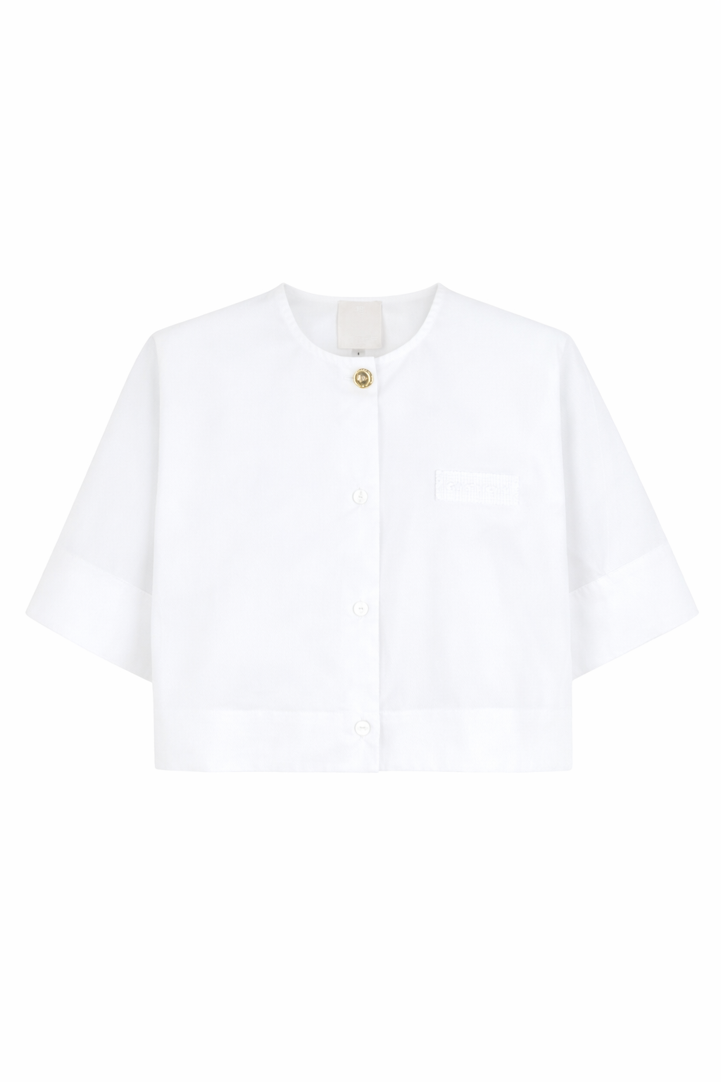 Camicia per bambina Givenchy Kids bianca a maniche corte con bottoni H31220 10P GIVENCHY KIDS