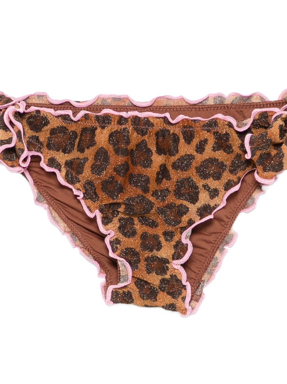 Costume per bambina MC2 Saint Barth Kids marrone con stampa animalier CRIC001 00520L MC2 ST. BARTH KIDS