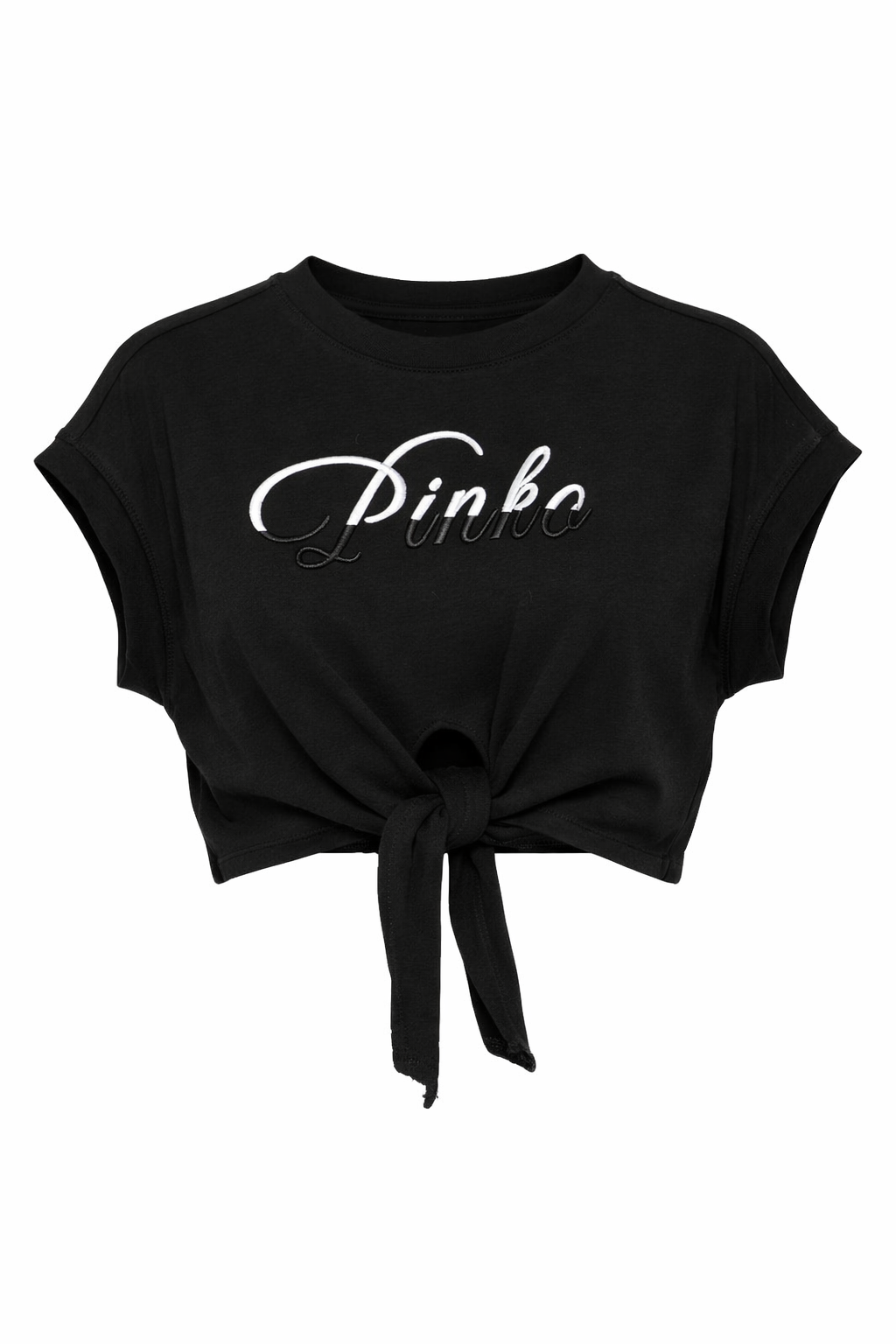 T-shirt per bambina Pinko Kids nera con dettaglio nodo KFTS042CJEO17 D852 PINKO KIDS