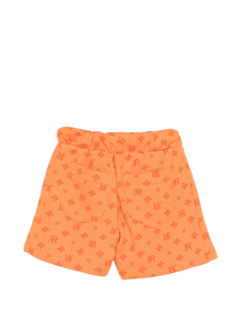 Shorts per neonato John Richmond Junior arancione con monogramma logo all-over RIP26120BE ICONIC MONOGRAM JOHN RICHMOND KIDS
