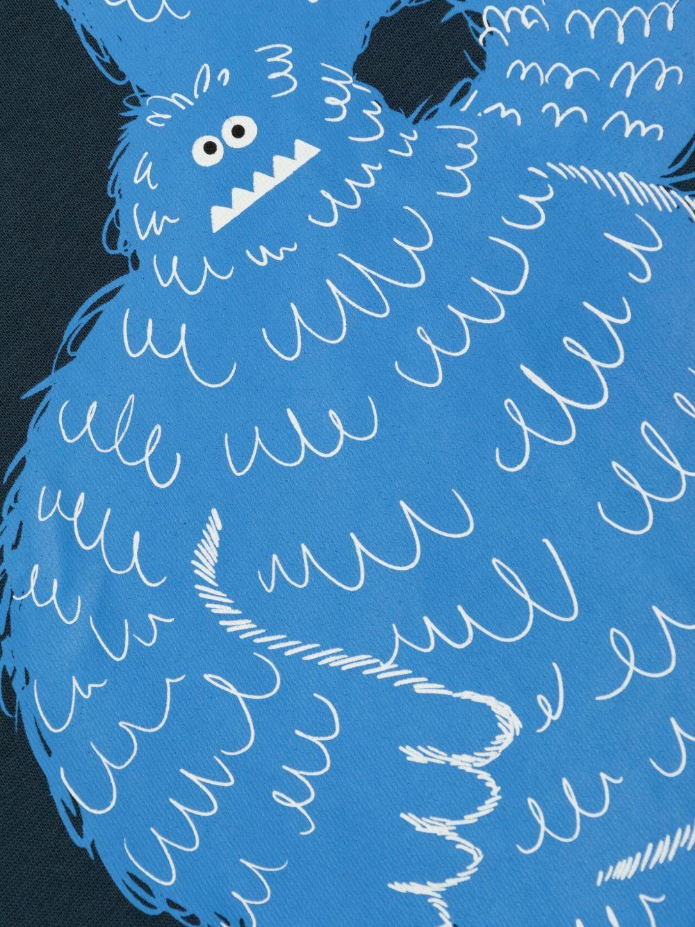 Felpa per bambino Stella McCartney Kids blu con stampa mostro TX4Q50 Z0453 633 STELLA McCARTNEY KIDS
