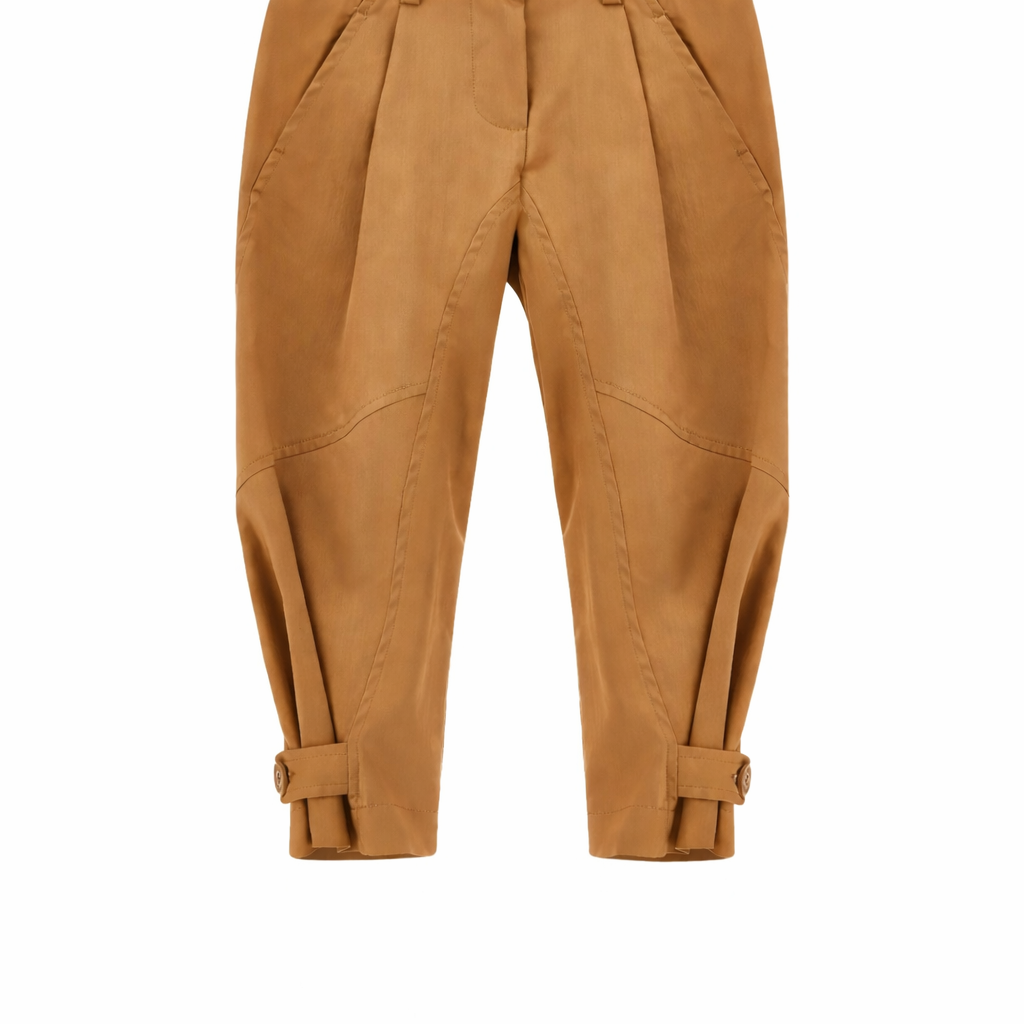 Pantaloni per bambina Monnalisa marroni con vita elasticizzata 17G402 7301 0005 MONNALISA