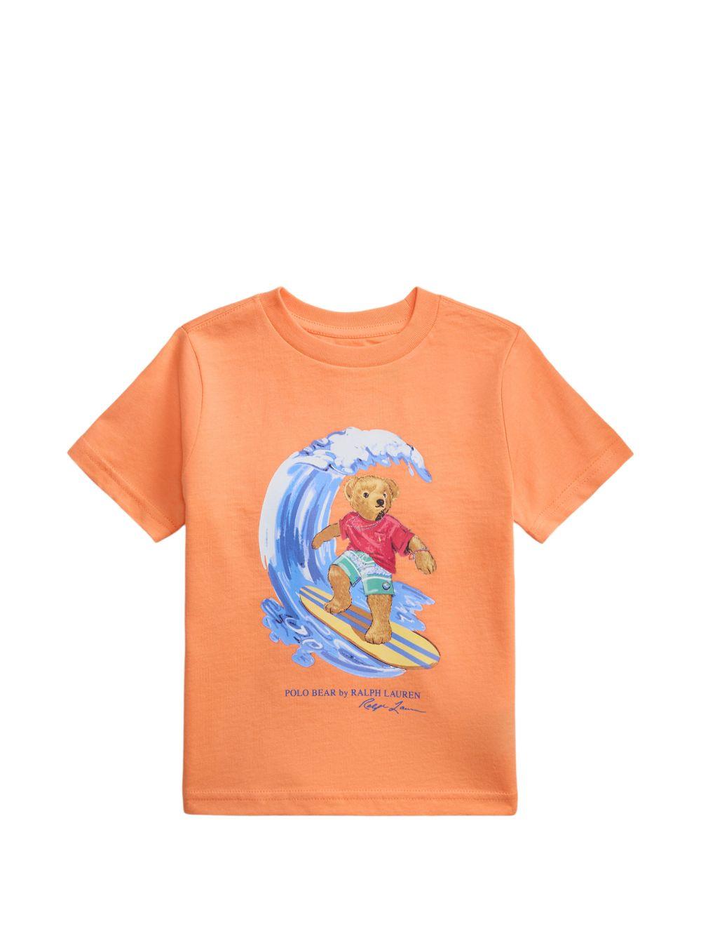 T-shirt per bambino Polo Ralph Lauren Kids arancione con motivo Polo Bear 322B13589 001 Ralph Lauren kids