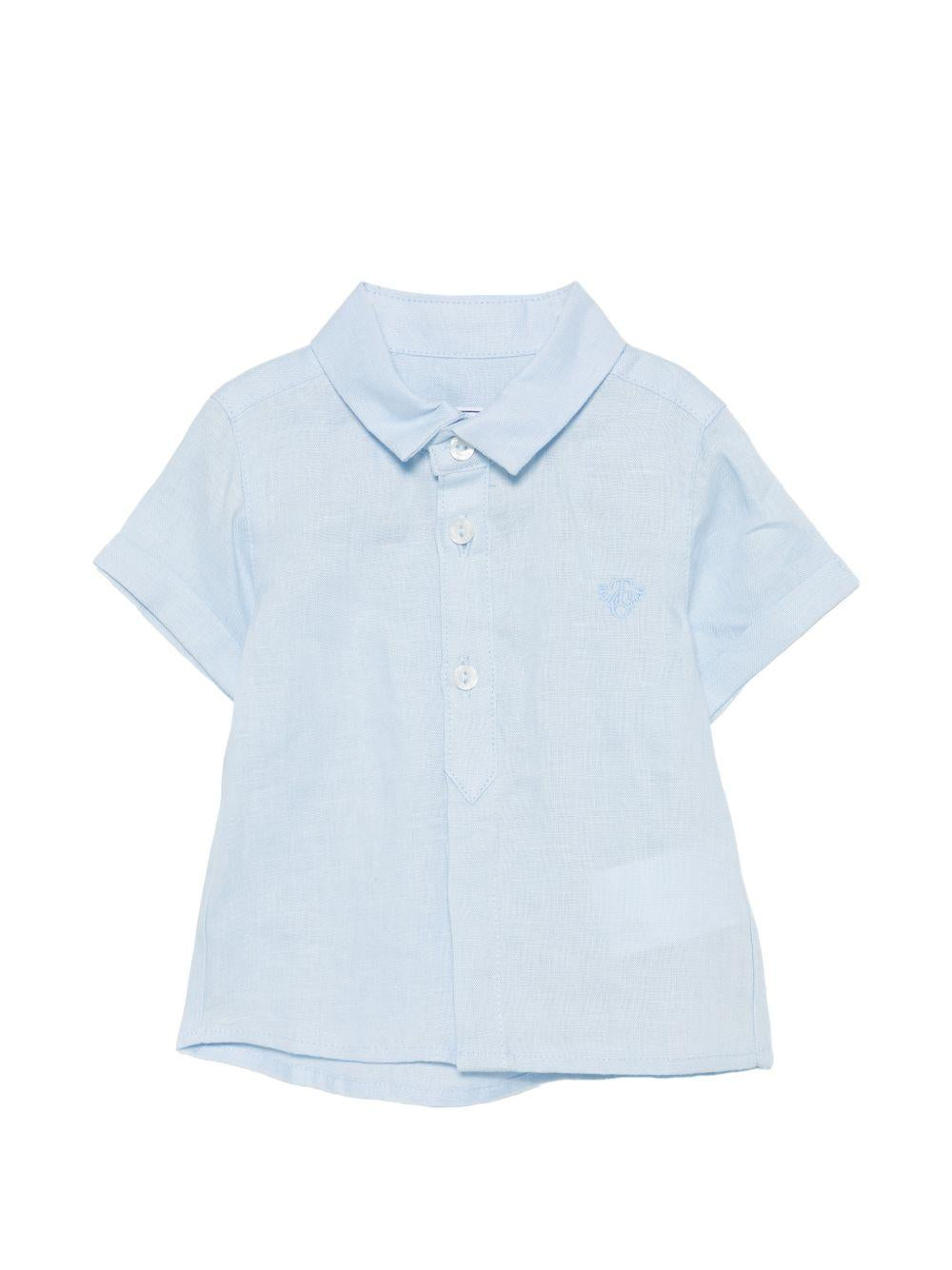 Camicia per neonato Tartine Et Chocolat azzurra con logo ricamato sul davanti CC12011 44 TArtine & Chocolat KIDS
