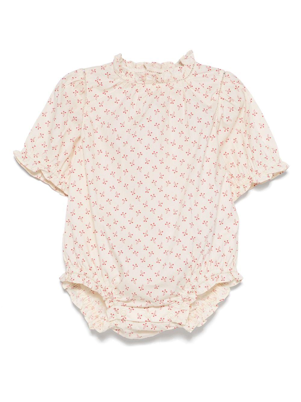 Body Evie per neonata Bonpoint beige con finiture arricciate C05NOVW00001 651 BONPOINT KIDS