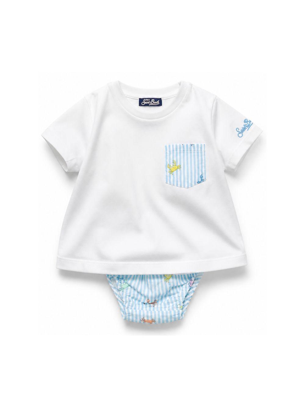 Set t-shirt e culotte per neonato MC2 Saint Barth multicolore con design granchi SAMY001 02084L MC2 ST. BARTH KIDS