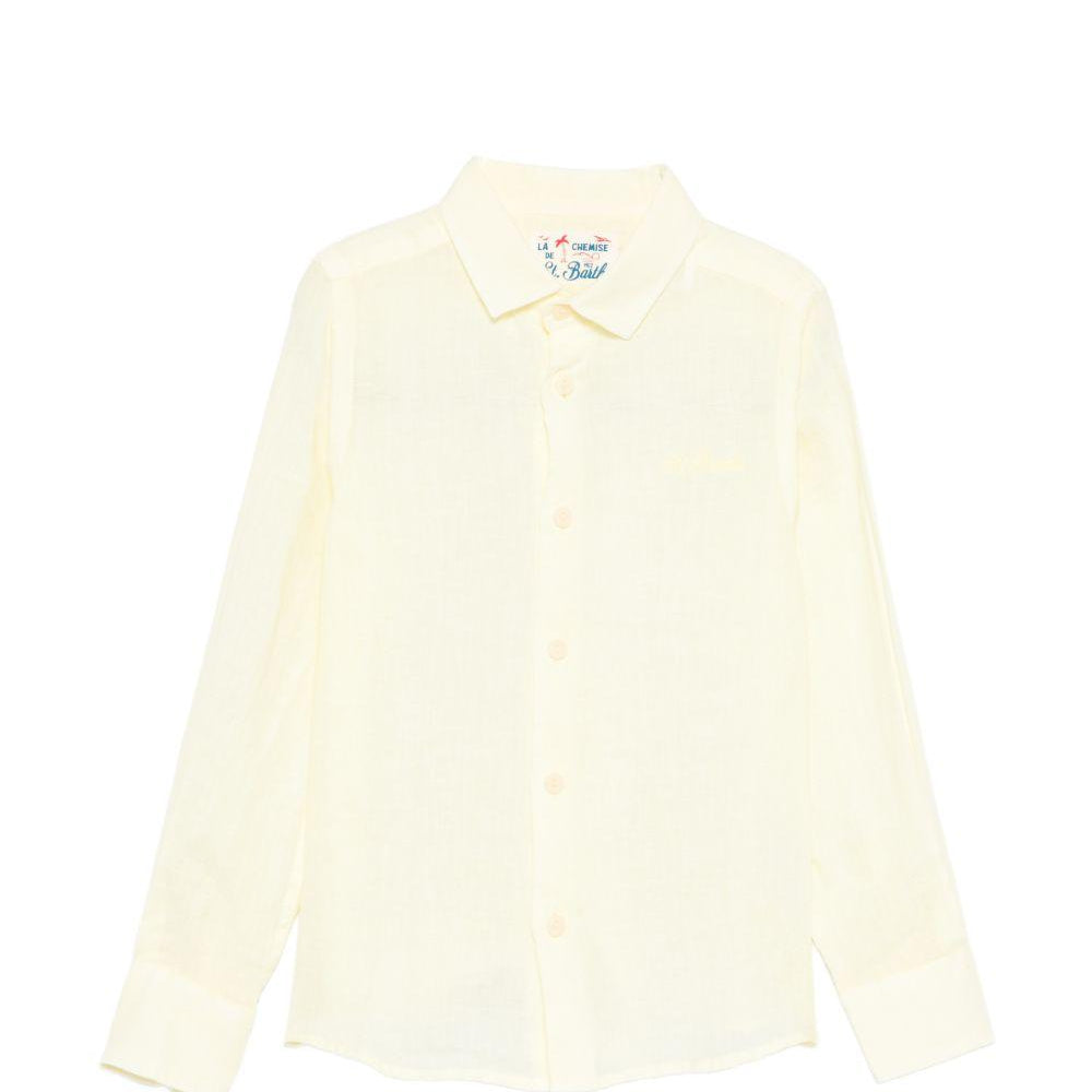 Camicia Agnes per bambino MC2 Saint Barth Kids gialla con ricamo AGN0001 00556L MC2 ST. BARTH KIDS