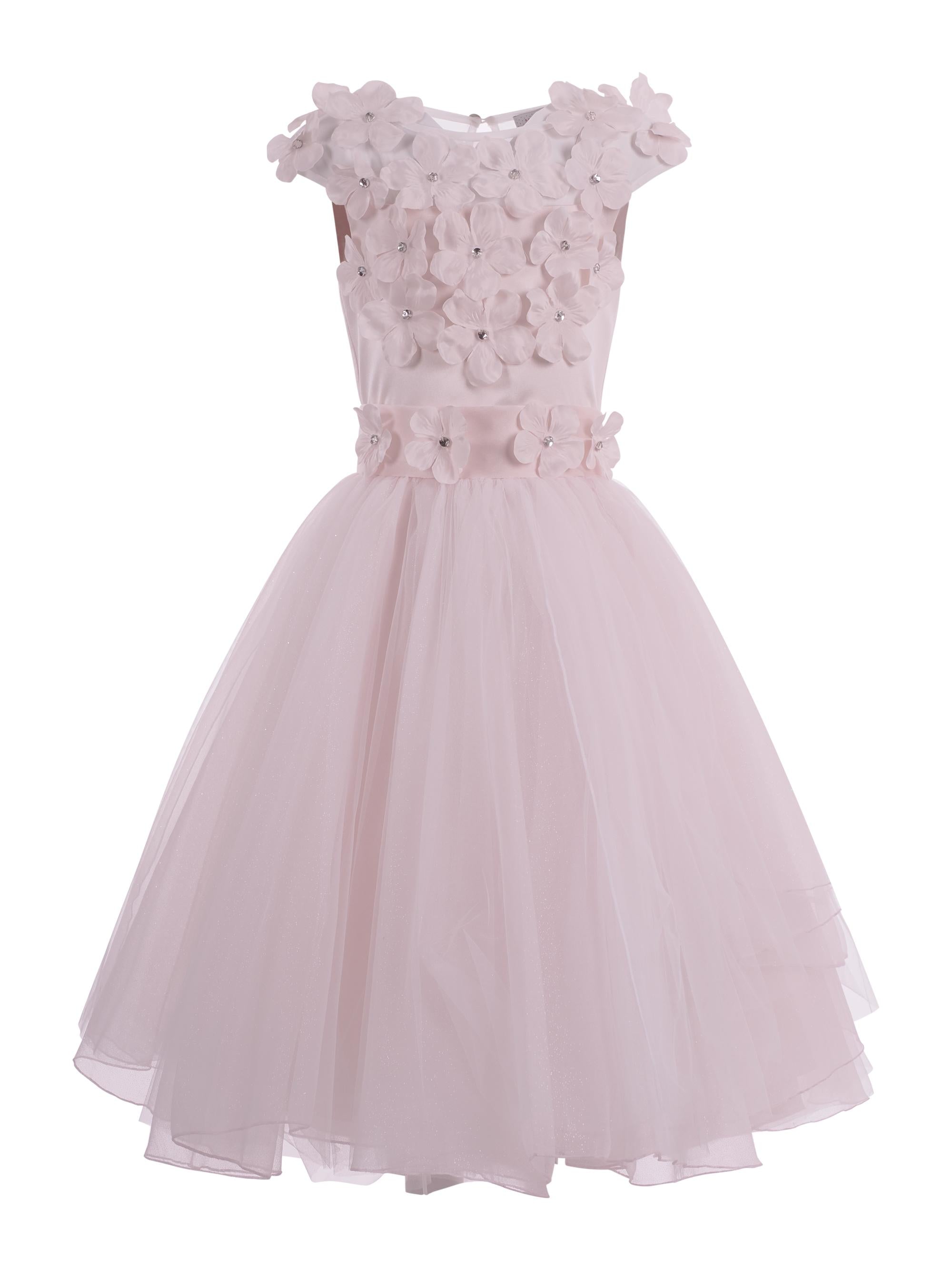 Abito per bambina Monnalisa rosa con applicazione a fiori 77G900 7121 0092 MONNALISA KIDS
