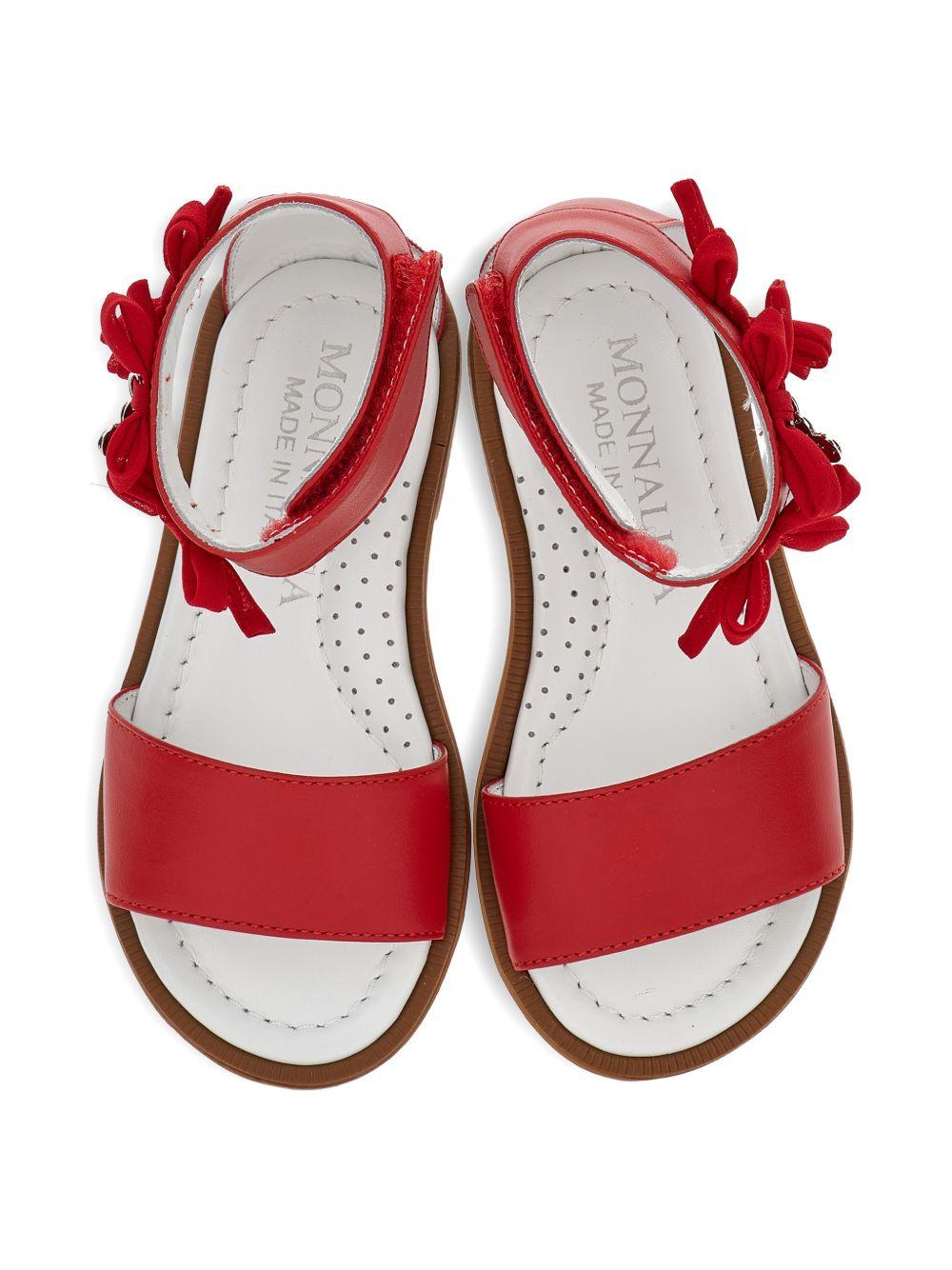 Sandali per bambina Monnalisa rossi con dettagli fiocchi 8CG003 7707 0044 MONNALISA KIDS