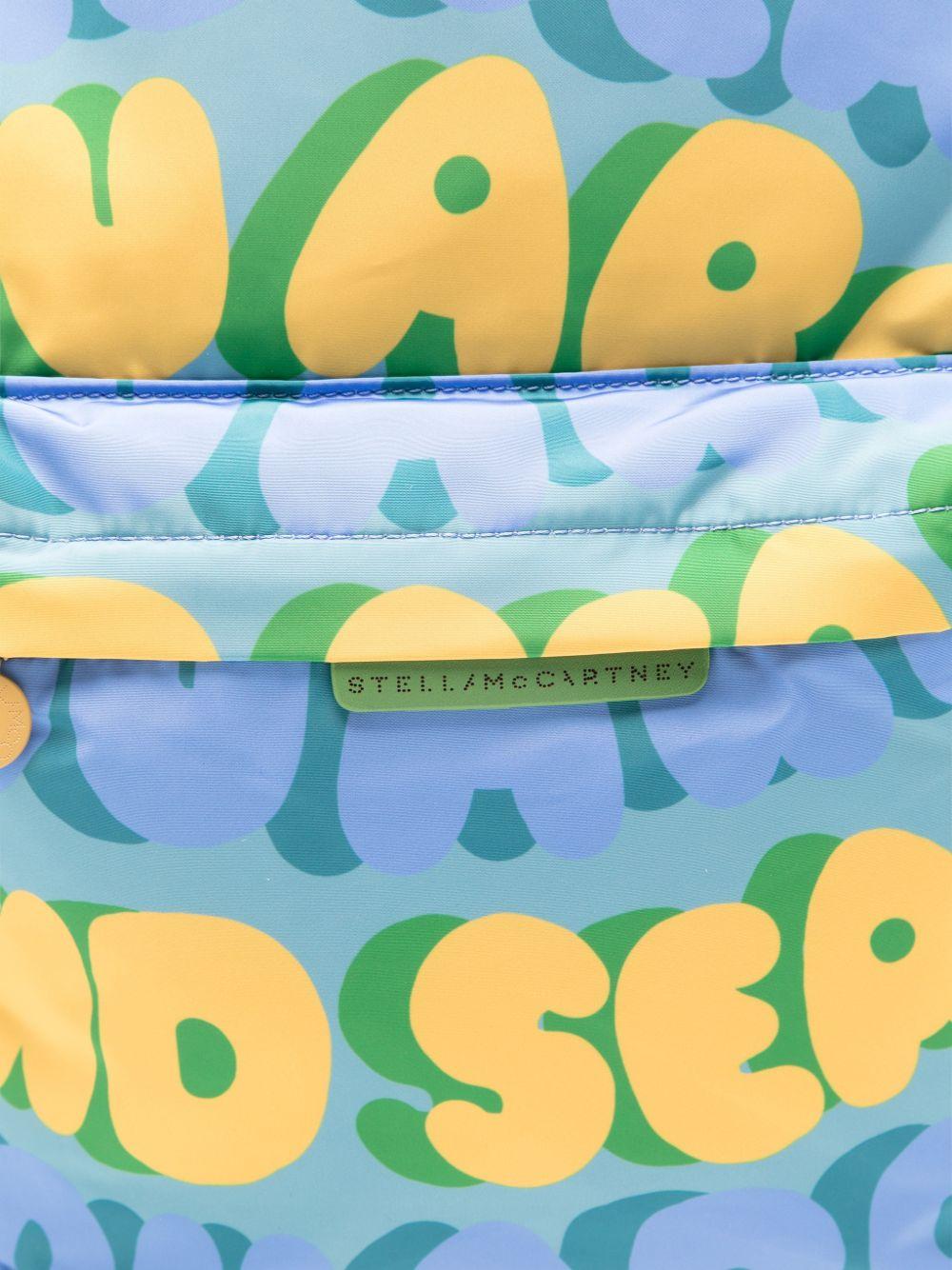 Zaino graffiti per bambini Stella McCartney Kids azzurro con scritte all-over TY0P18 Z3524 642MC STELLA McCARTNEY KIDS