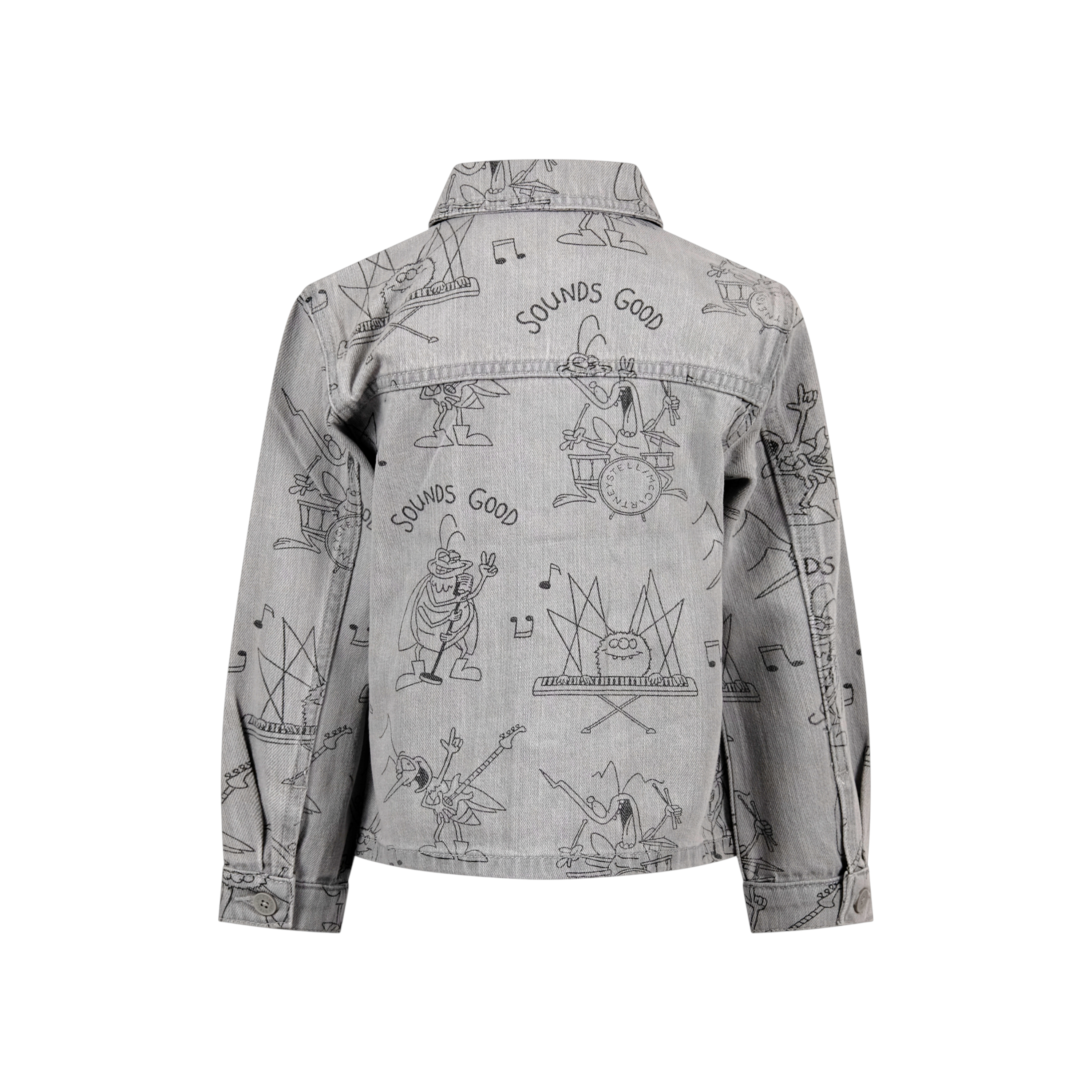 Giacca per bambino Stella McCartney Kids grigia con stampa grafica Bugs TY2P27 Z3544 909NE STELLA McCARTNEY KIDS
