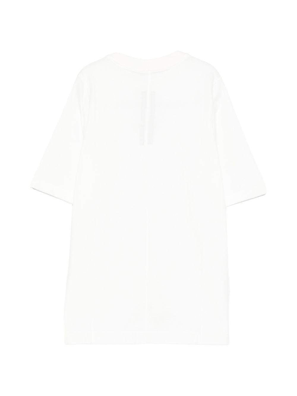 T-shirt Jumbo per bambino Rick Owens Kids bianca con scritta sul davanti BG01F3274RNP14P 1109 RICK OWENS KIDS