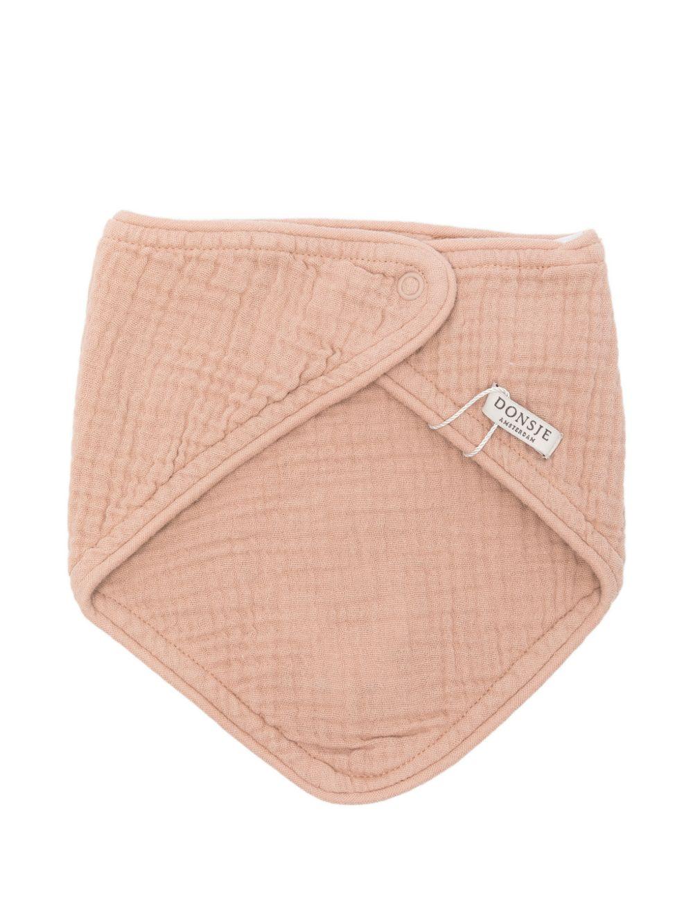 Bavaglino per neonati Donsje marrone con ricamo coniglietto 7100702 00018 DONSJE KIDS