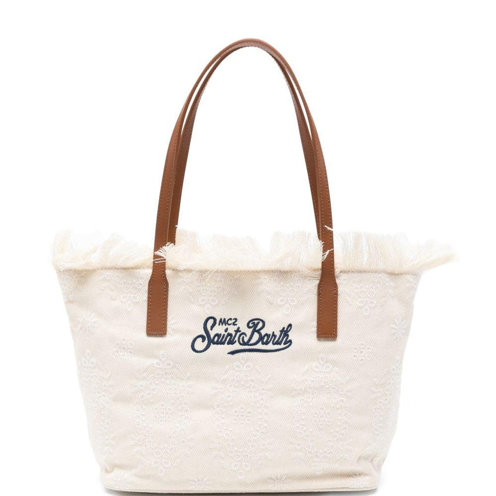 Borsa City Medium MC2 Saint Barth bianca con frange CBMF001 01034L MC2 ST. BARTH KIDS