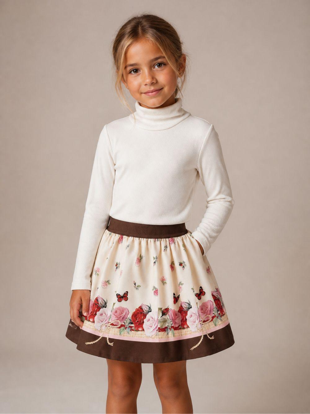 Maglione per bambina Monnalisa Kids bianco a collo alto 17HLUC 8212 0001 MONNALISA KIDS