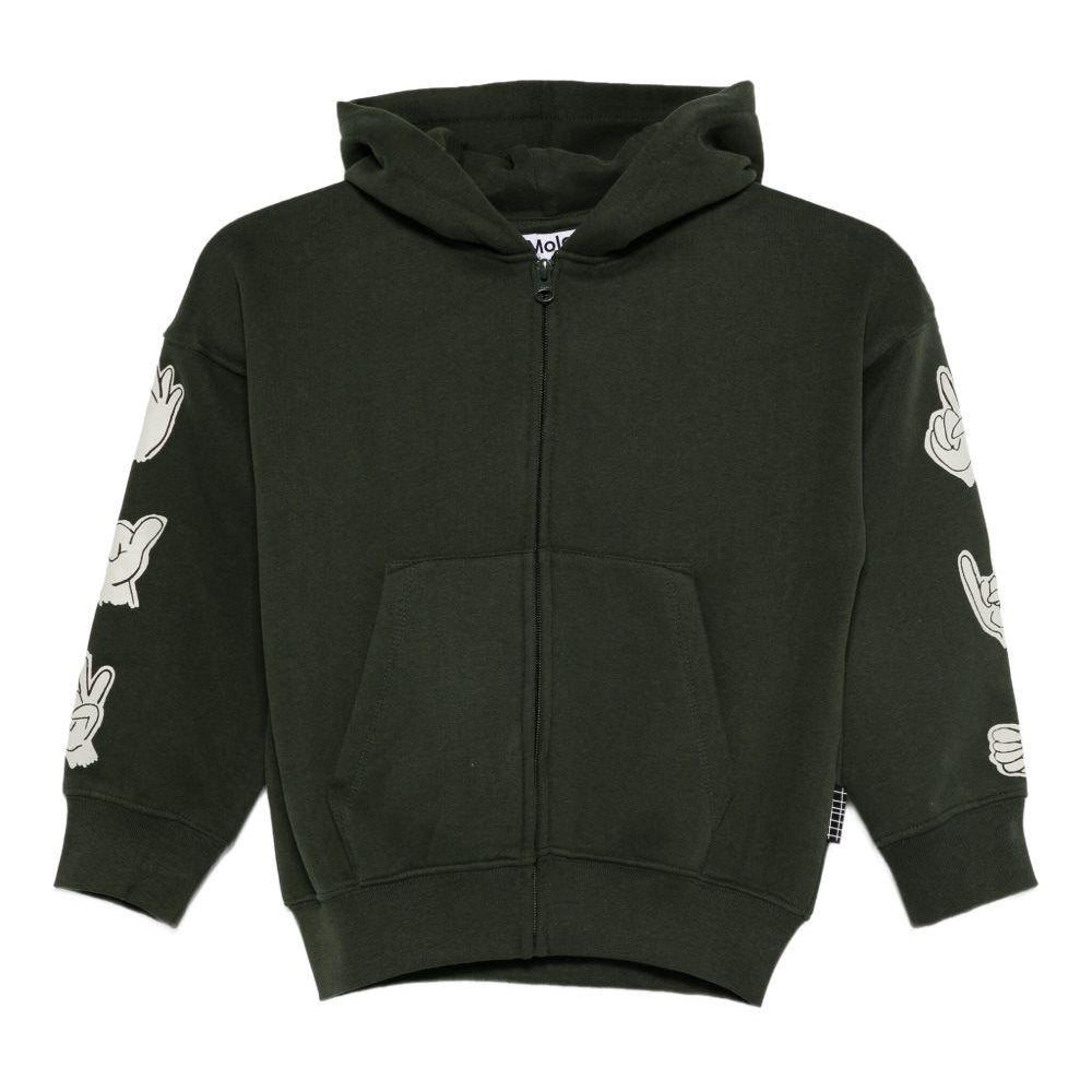 Felpa per bambino Molo verde con cappuccio 1W25J302 9678 MOLO