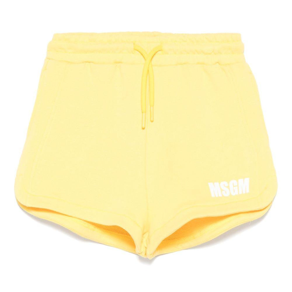 Bermuda per bambina MSGM Kids giallo con applicazione posteriore con logo S5MSJGSH095 MS009 MSGM KIDS