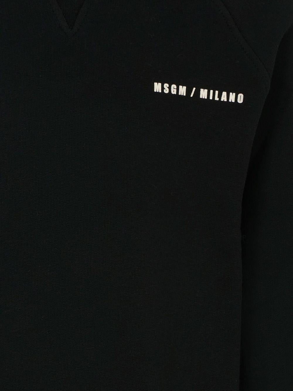Felpa per bambino MSGM Kids nero con stampa logo F5MSJBSW225 110 MSGM KIDS