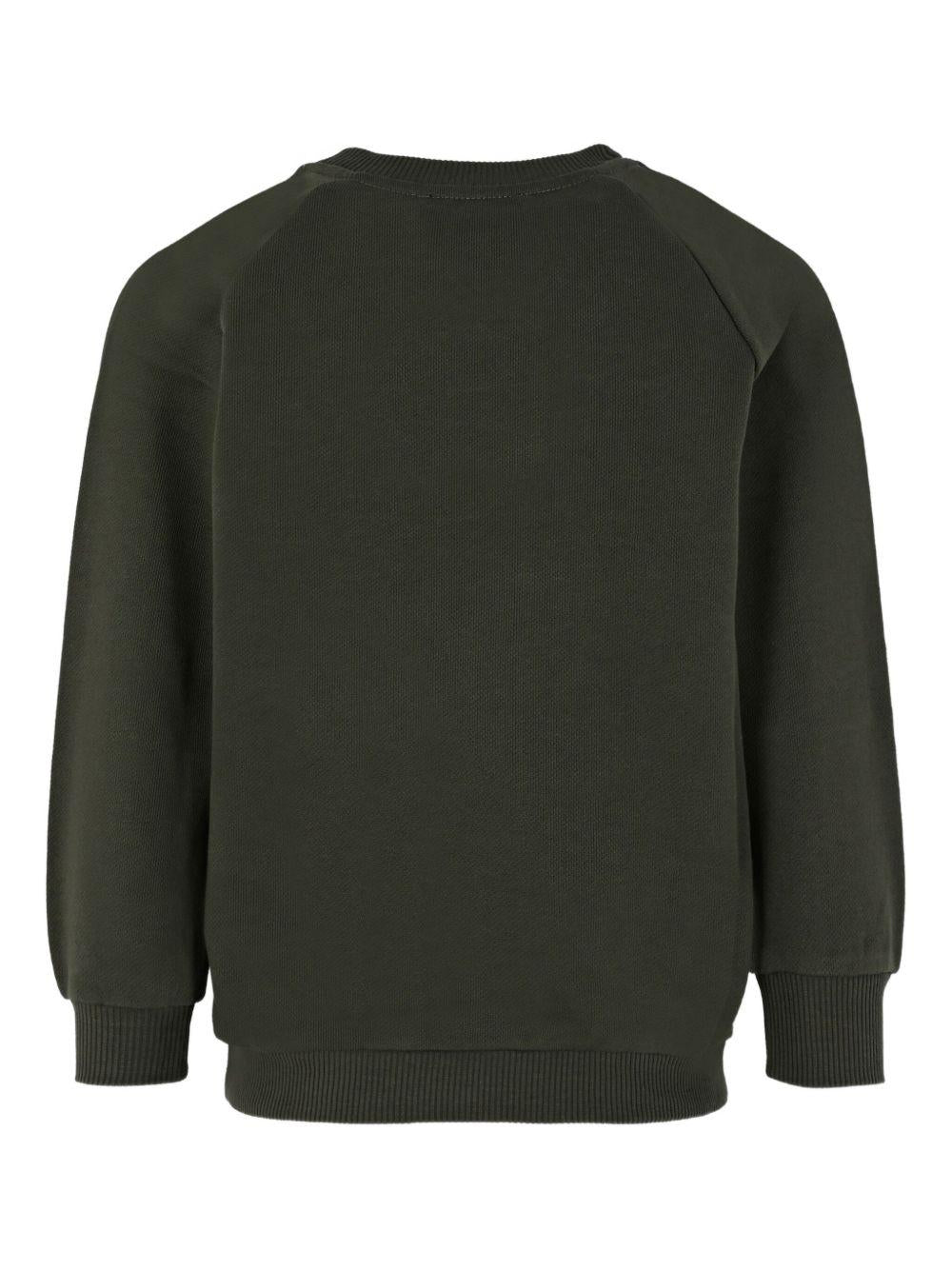 Felpa per bambino Balmain Kids verde con logo ricamato BX4P80 Z3183 762NE BALMAIN KIDS