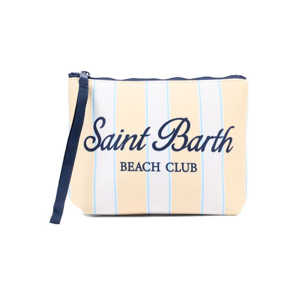 Pochette Aline MC2 Saint Barth gialla con design a righe ALIN001 03279L MC2 ST. BARTH KIDS