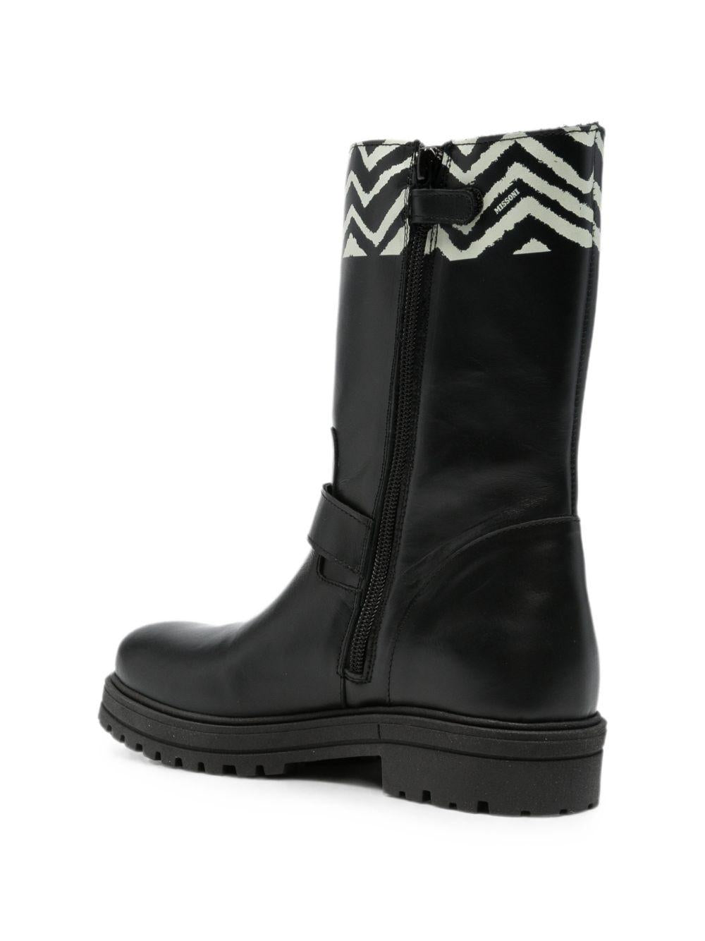 Stivali per bambina Missoni Kids neri con dettaglio con stampa a zigzag MZ0A76 Z1574 930 MISSONI KIDS