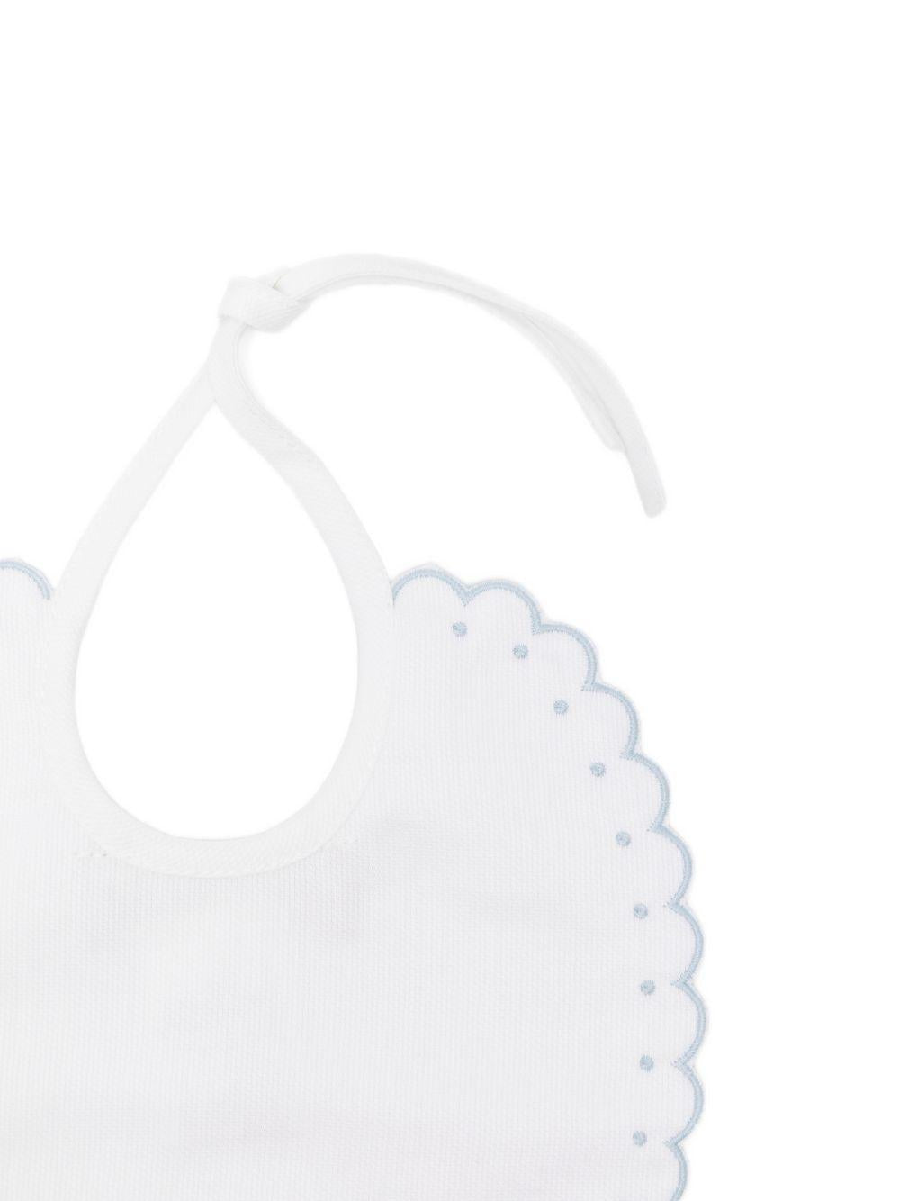 Bavaglino per neonato La Stupenderia bianco con bordo smerlato 2TBBV50 P01AZZ LA STUPENDERIA