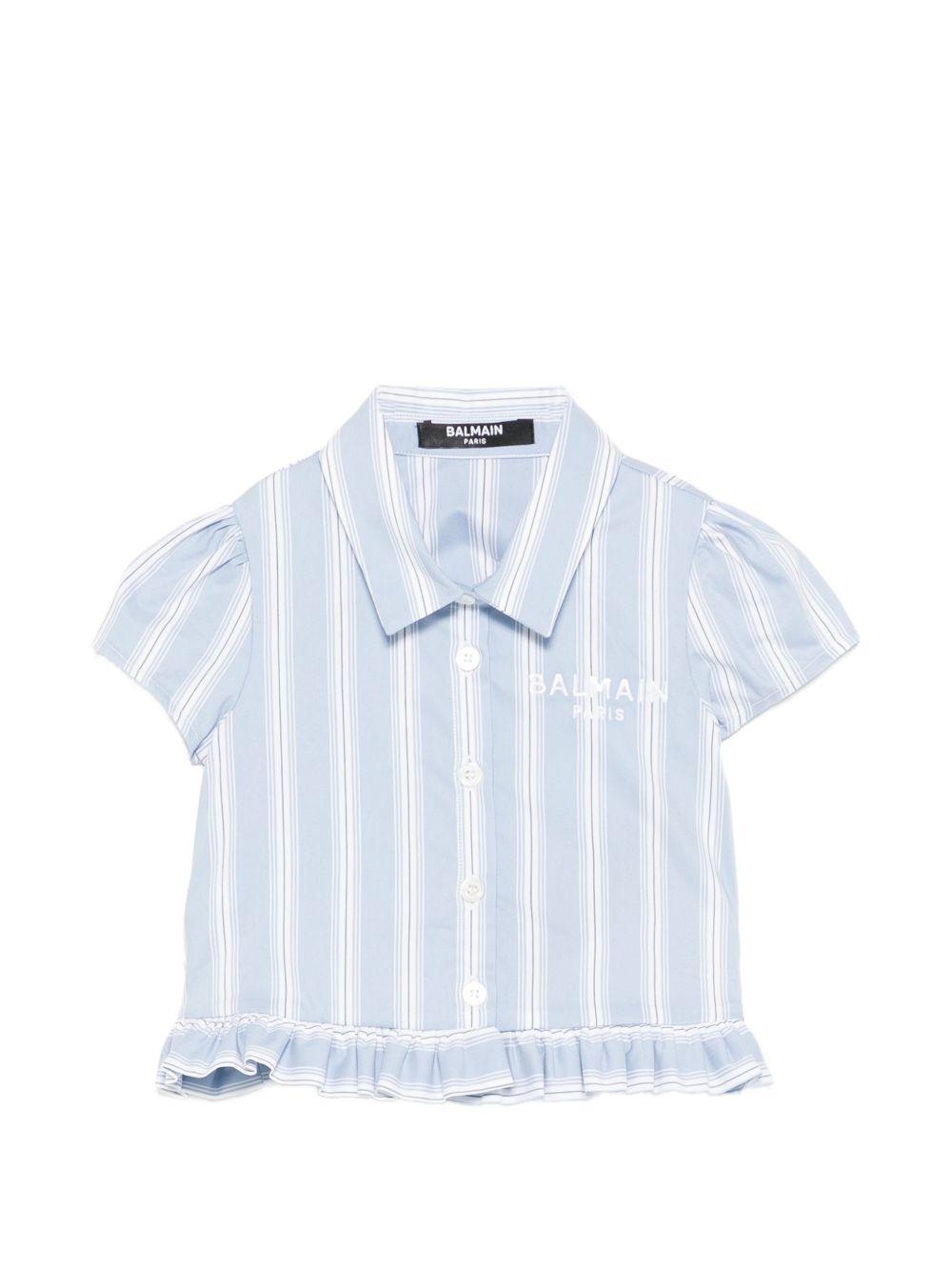 Camicia per neonata Balmain Kids multicolore con design a righe BY5001 P0592 685BC BALMAIN KIDS