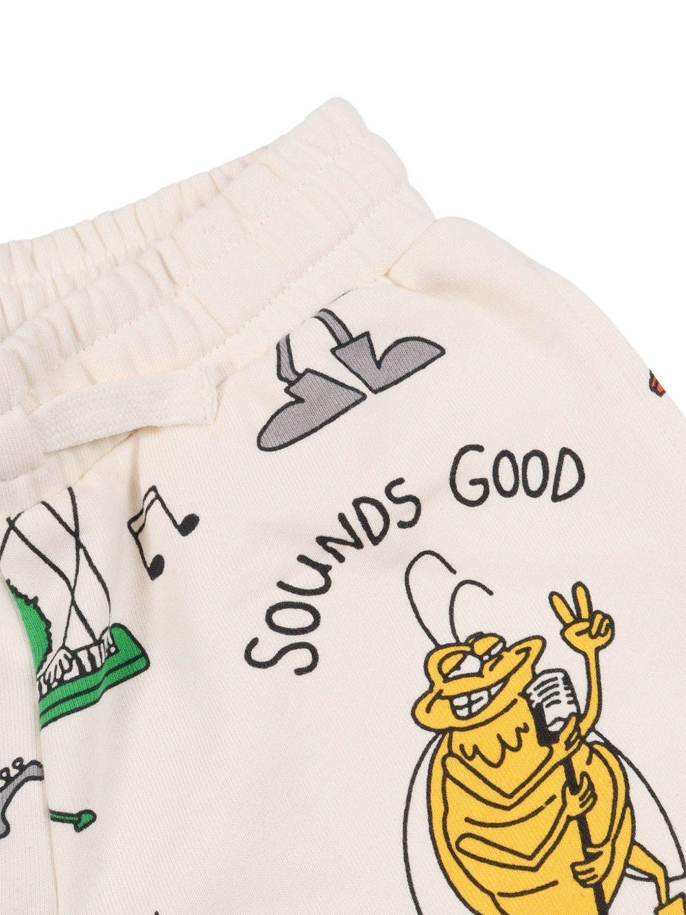 Shorts per bambino Stella McCartney Kids bianco con stampa grafica all-over TY6P49 Z3522 137MC STELLA McCARTNEY KIDS