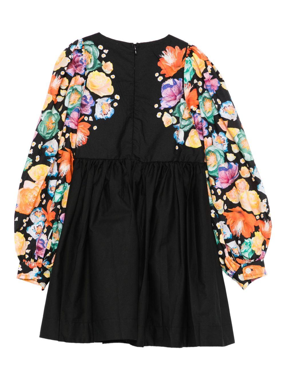 Abito per bambina Molo Cybil nero con stampa floreale 2W25E230 9453 MOLO