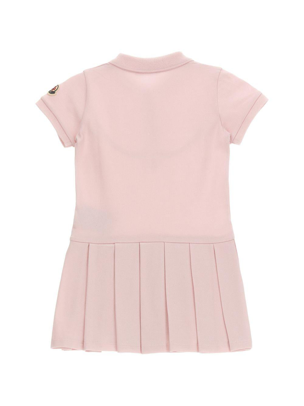 Abito per neonata Moncler Enfant rosa con design plissettato L19518I000088496F 505 MONCLER KIDS