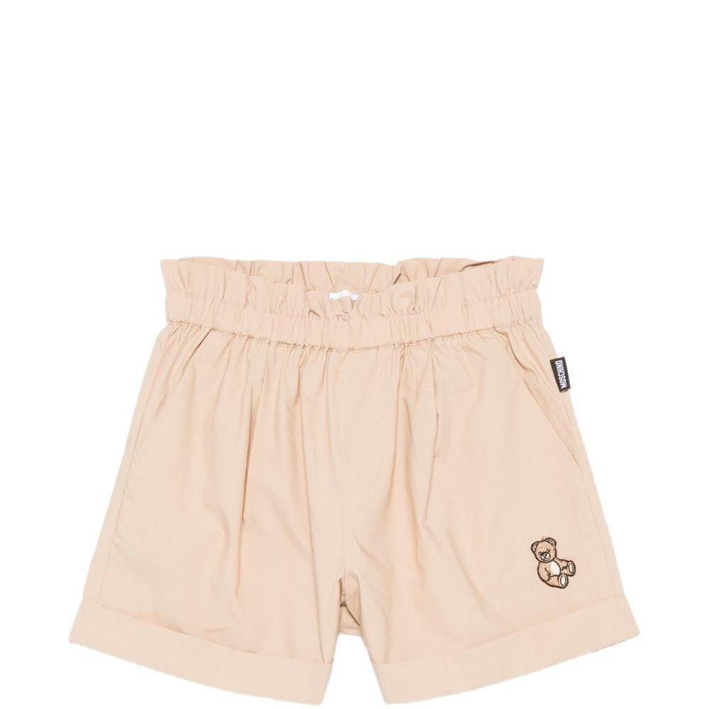 Shorts per bambino Moschino Kids beige con vita elasticizzata HDQ01YLLA10 20829 MOSCHINO KIDS