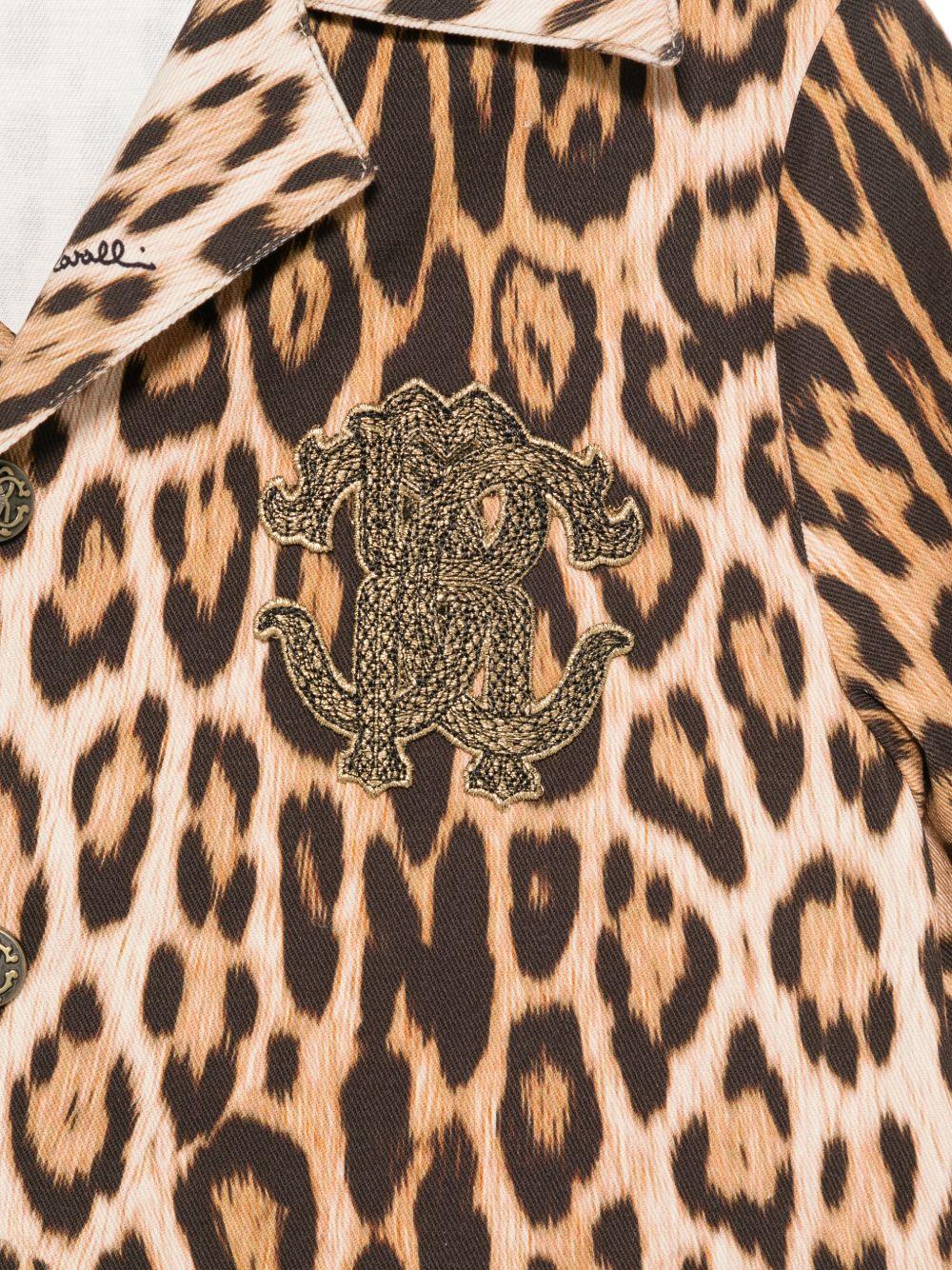 Camicia per bambino Roberto Cavalli Kids marrone con stampa animalier CBP26081CA MACULA N.H. ROBERTO CAVALLI KIDS