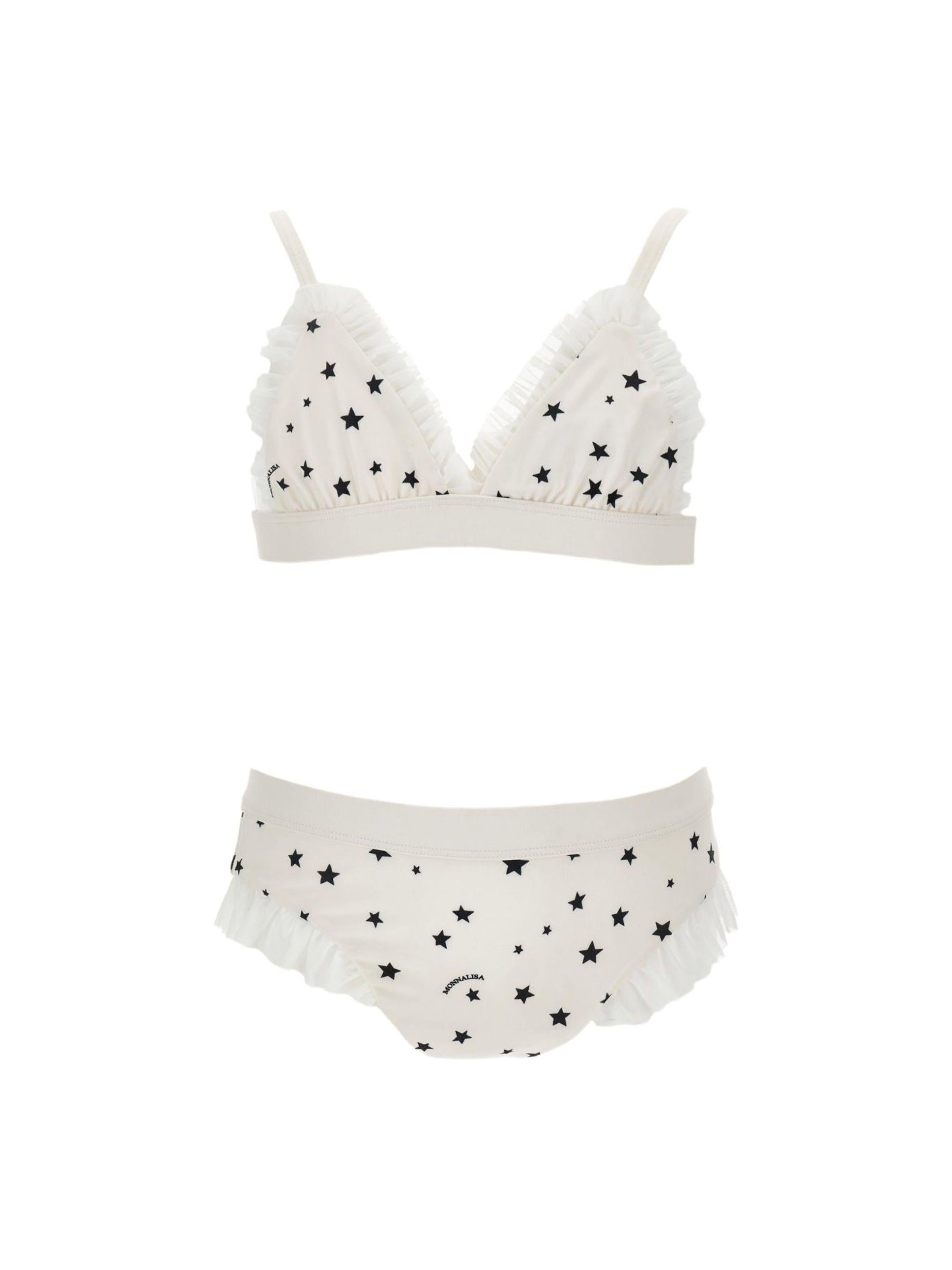 Costume per bambina Monnalisa bianco con stampa stelle 49G000 7037 0150 MONNALISA KIDS