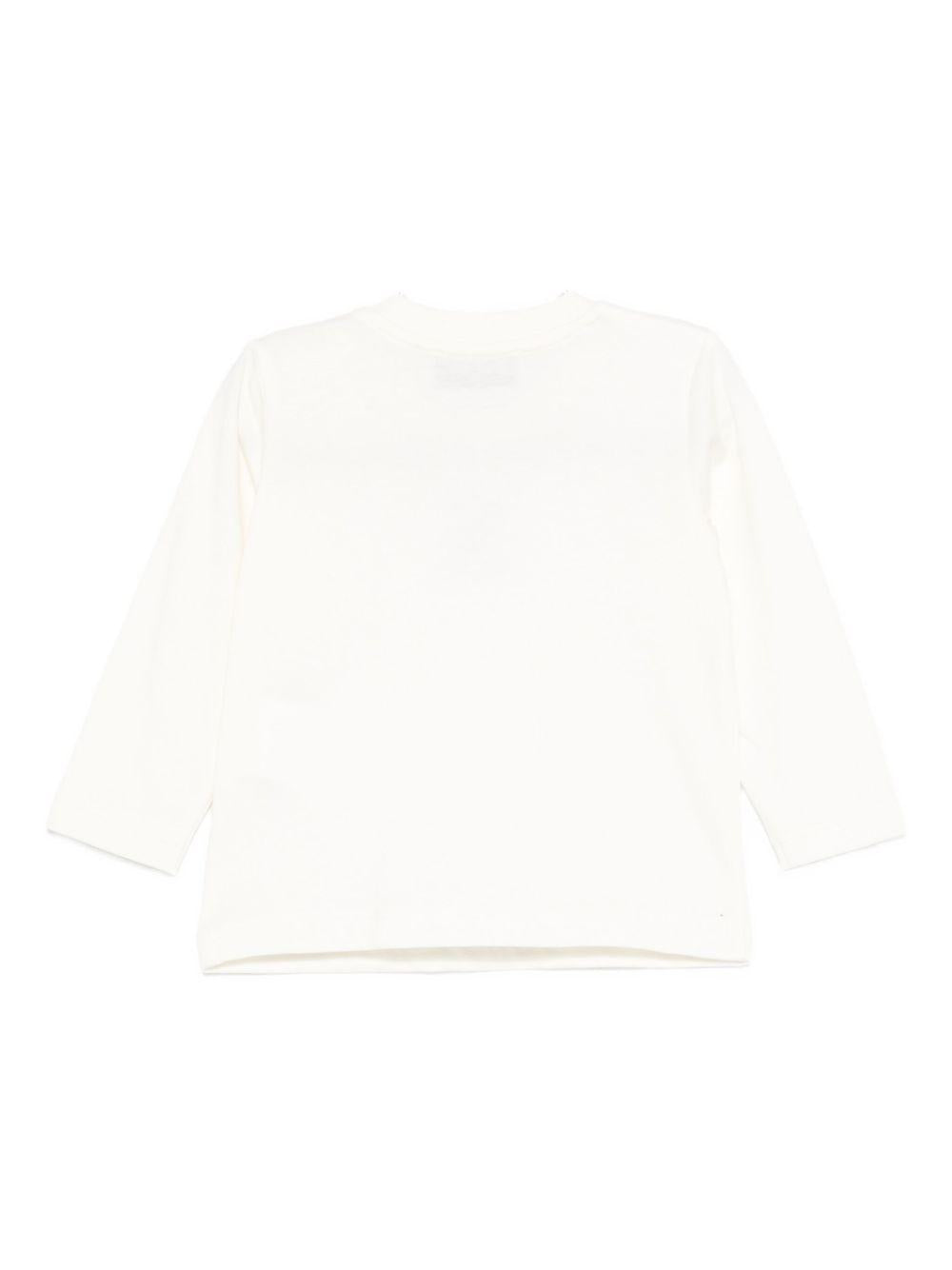T-shirt per neonati Moschino Kids bianca con ricamo orsetto M9O00RLAA10 10063 MOSCHINO KIDS
