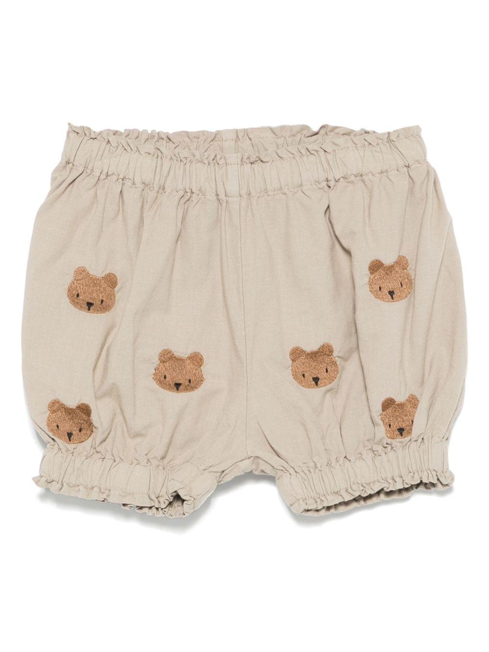 Pantaloncini per neonati Donsje Carson beige con ricamo all-over 3029801 00016 DONSJE KIDS