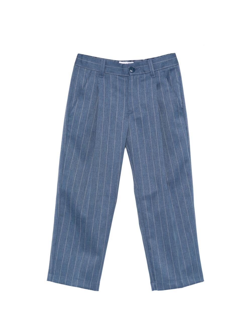 Pantaloni per bambino DONDUP Kids blu con motivo gessato DMPA1780TV117 4019 DONDUP KIDS