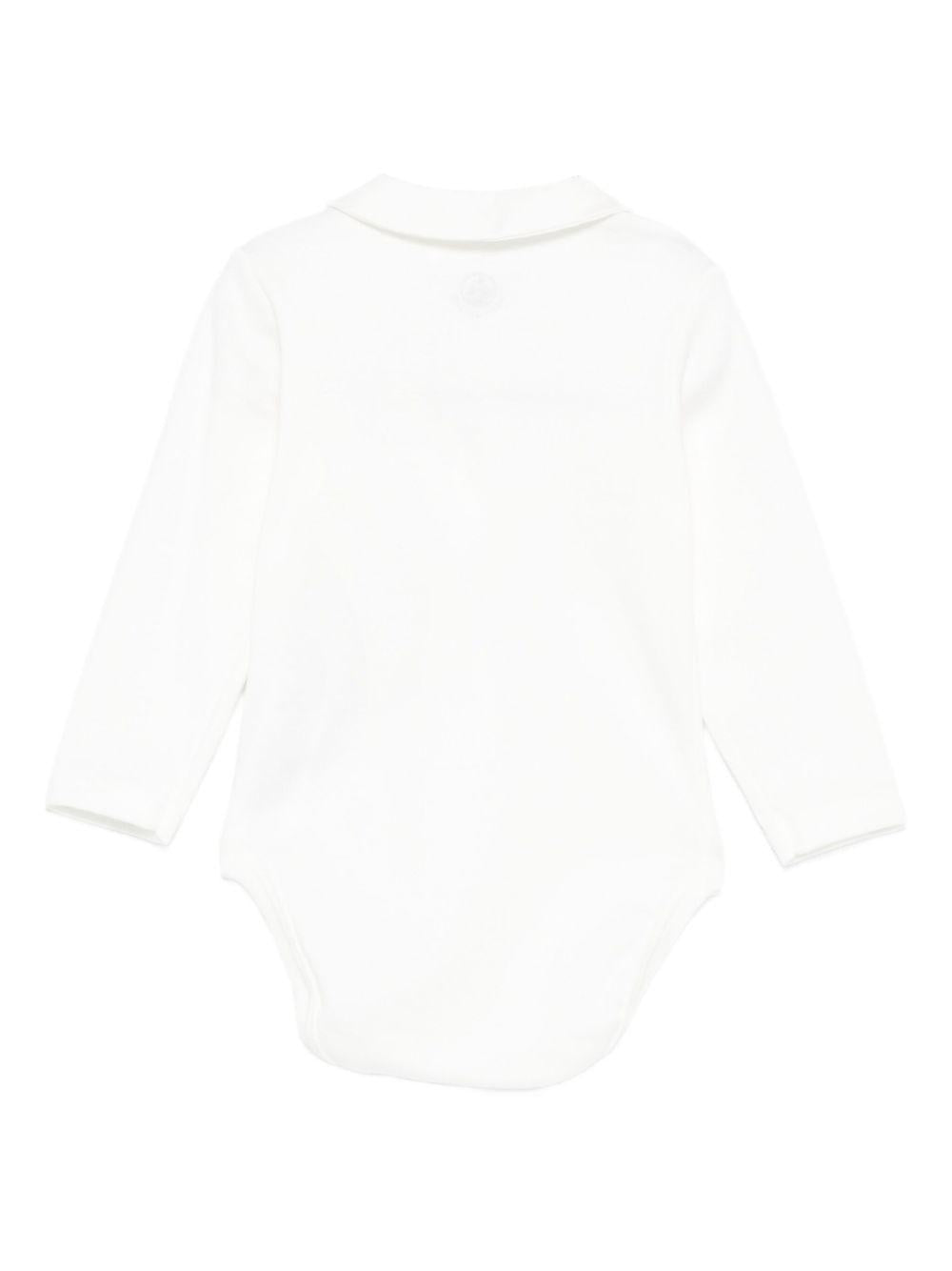 Body per neonata Petit Bateau bianco con ricamo a fiori A0EKL 03 PETIT BATEAU KIDS