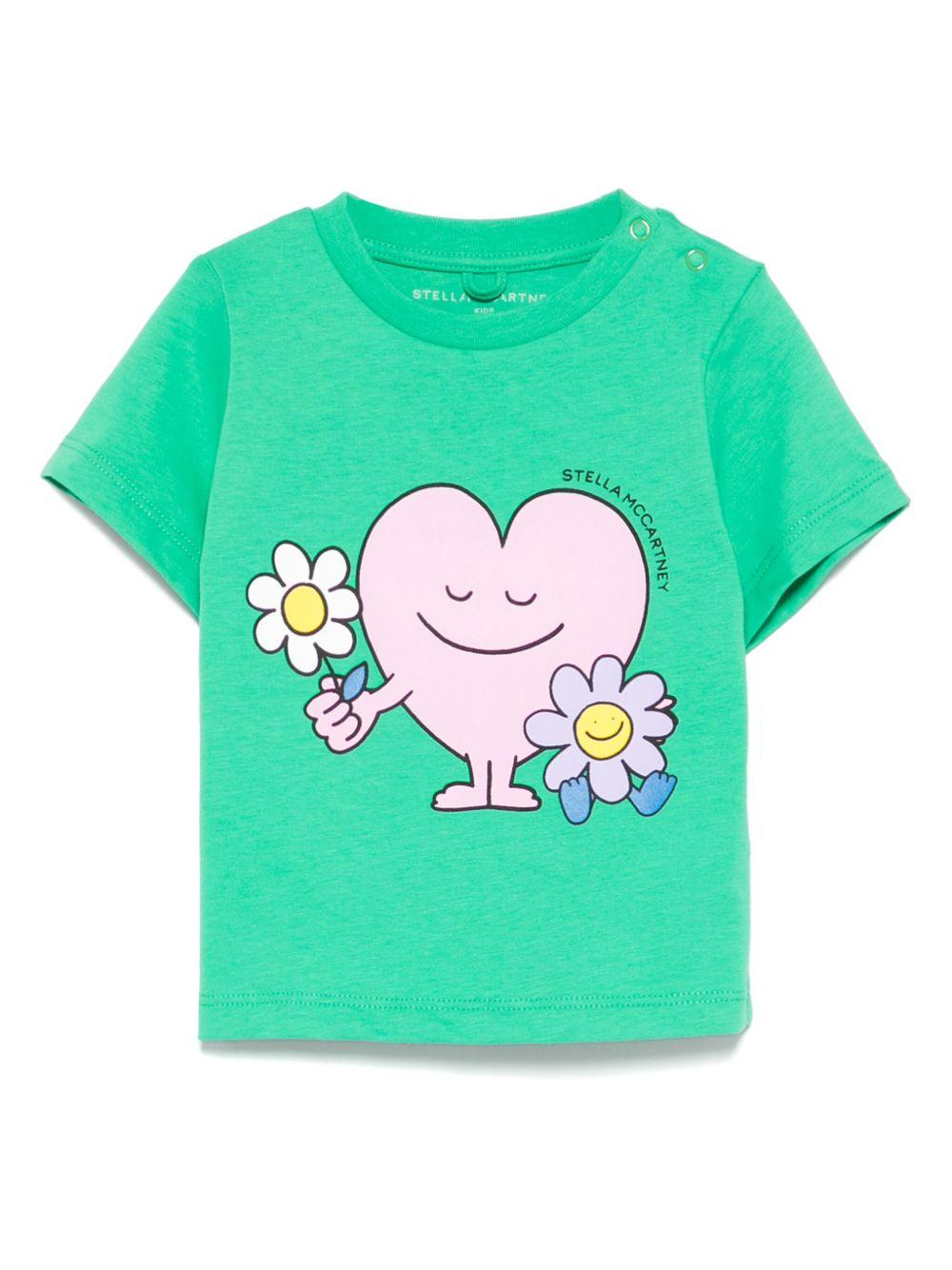 T-shirt per neonata Stella McCartney Kids verde a fiori TX8031 Z0434 712 STELLA McCARTNEY KIDS