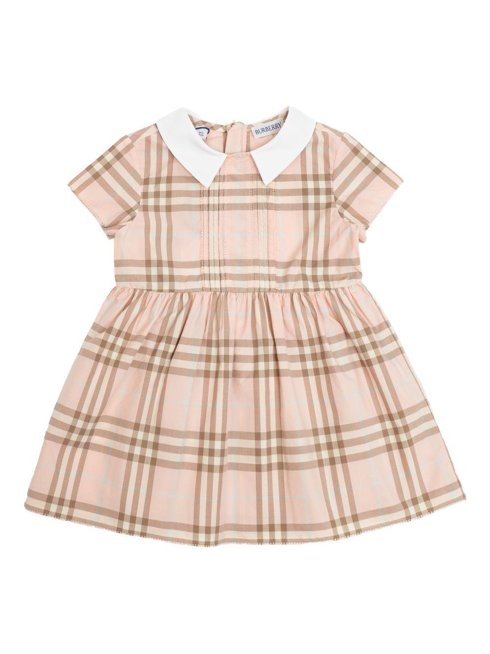 Abito Eadelle per neonata Burberry Kids rosa con motivo a quadri 8121224 C4170 BURBERRY KIDS