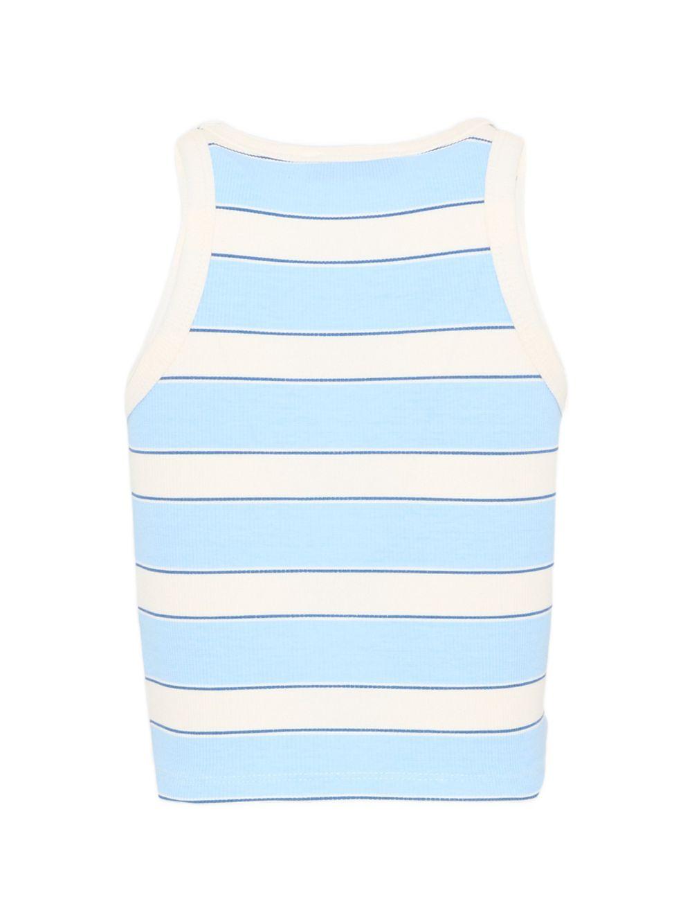 Top a righe per bambina MC2 Saint Barth Kids azzurro con motivo a righe BLUE002 02676L MC2 ST. BARTH KIDS