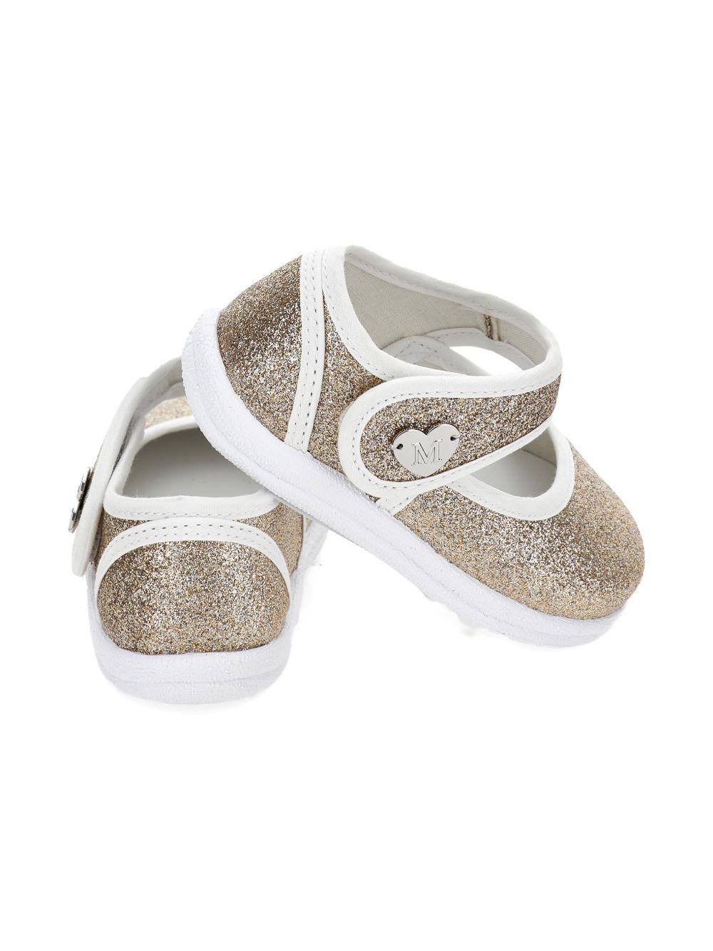 Ballerine per bambina Monnalisa color oro con cinturino a strappo 83G005 7714 G073 MONNALISA