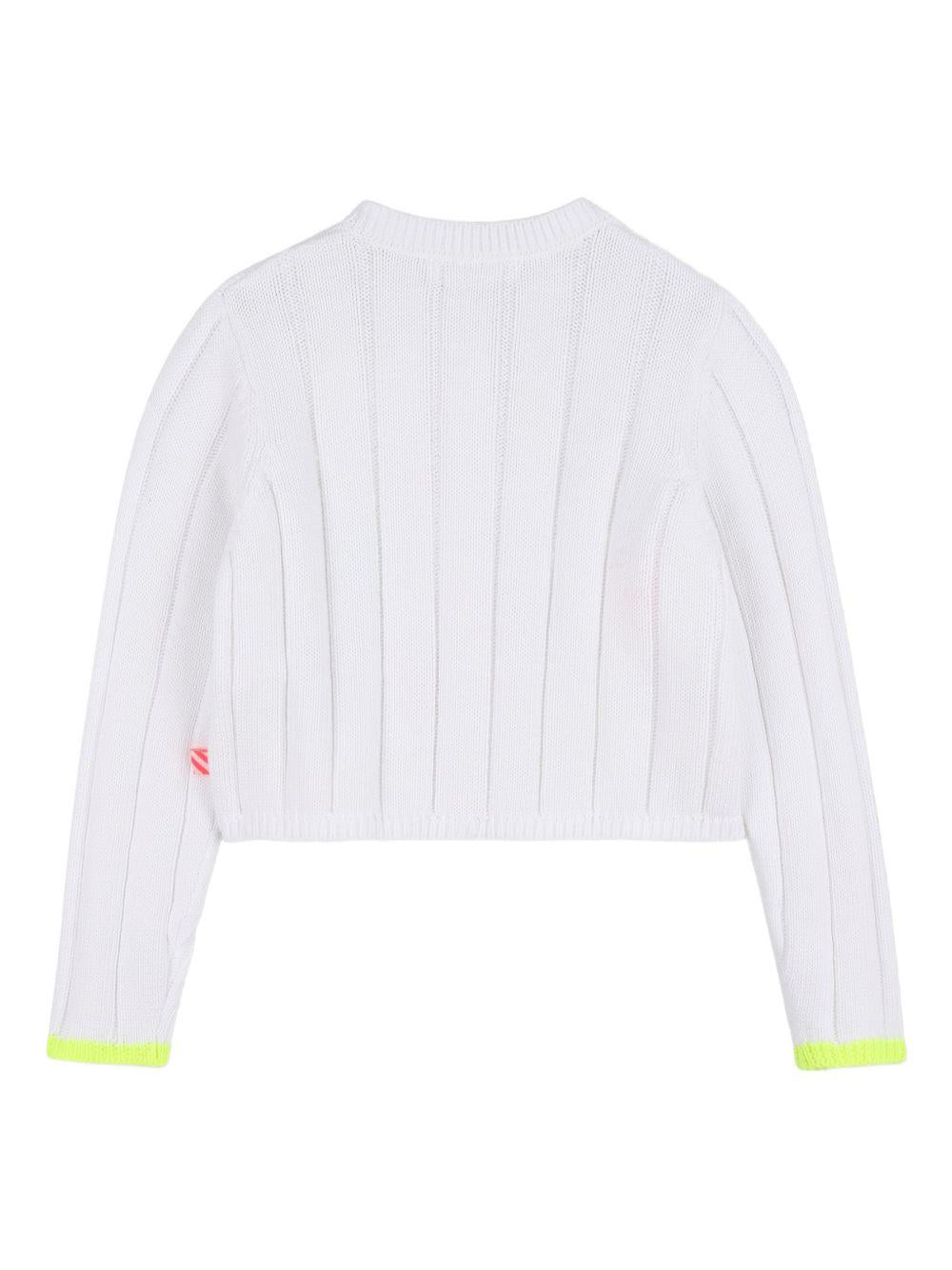Cardigan per bambina Billieblush bianco con ricamo U21912 10P BILLIEBLUSH KIDS