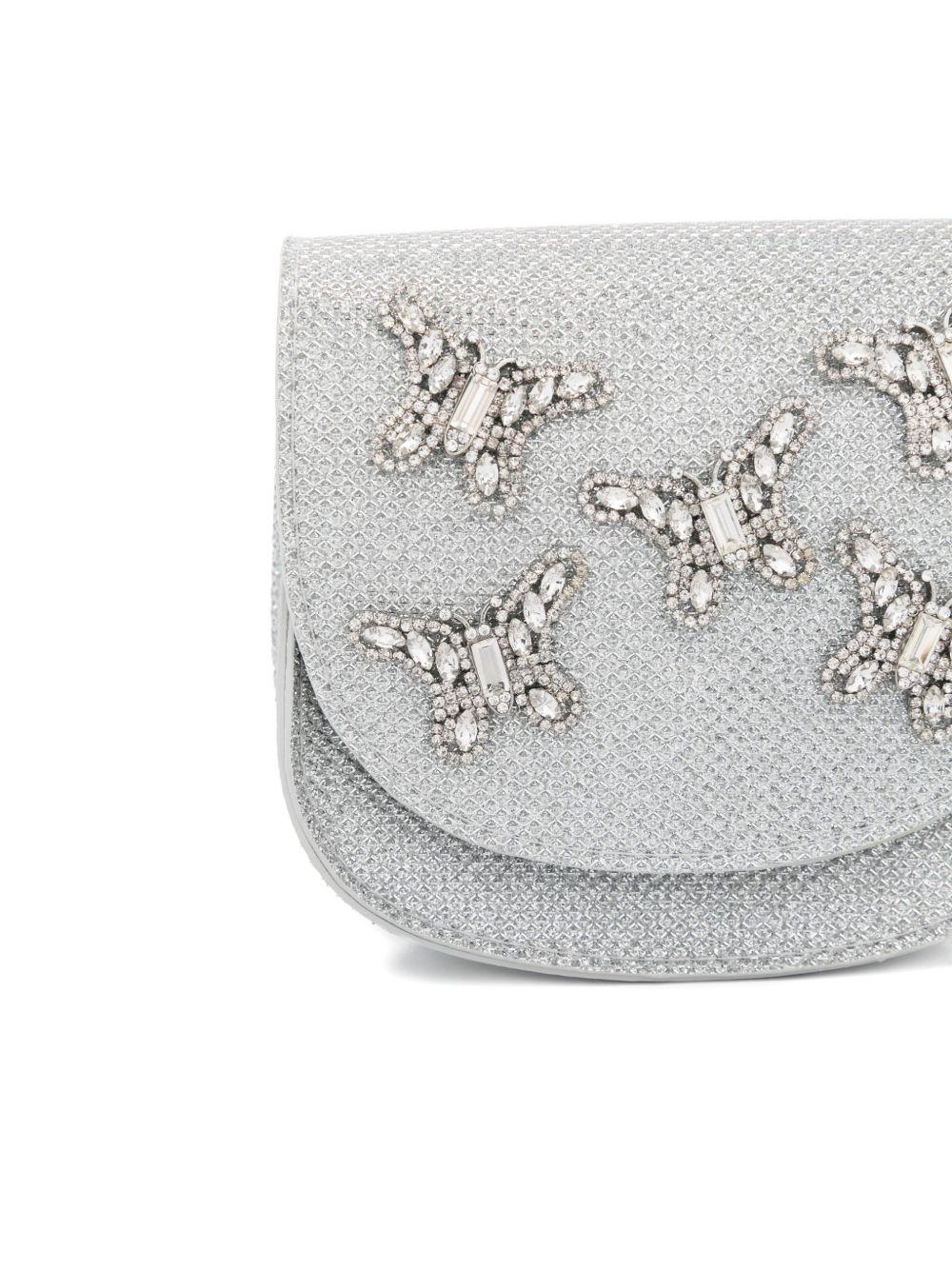 Borsa per bambina Aruna Seth argentata con applicazione farfalle BAG01 SILVER ARUNA SETH KIDS