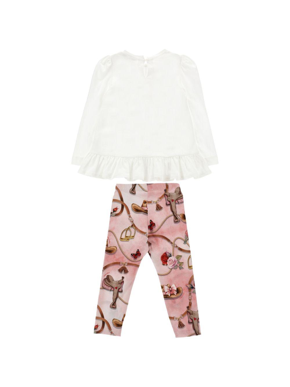 Set t-shirt e pantaloni per bambina Monnalisa Kids multicolore con stampa cowgirl 19H501 8002 0194 MONNALISA KIDS