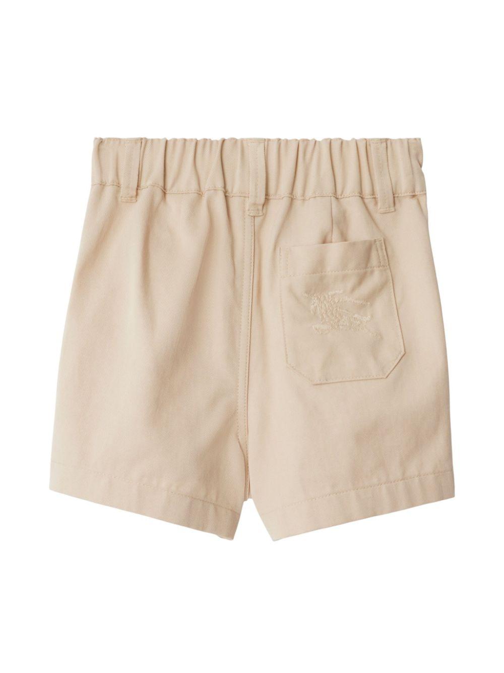 Shorts per neonato Burberry Kids beige con motivo con ricamo Equestrian Knight sul retro 8093112 A2015 BURBERRY KIDS