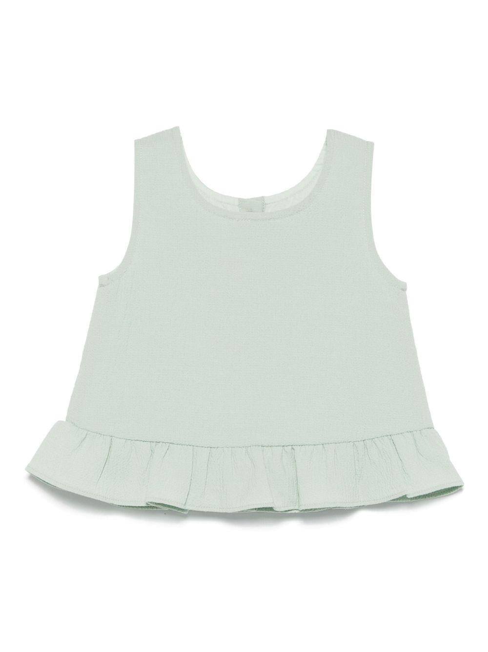 Top per neonata Donsje Francise verde con orlo increspato 3036300 00015 DONSJE